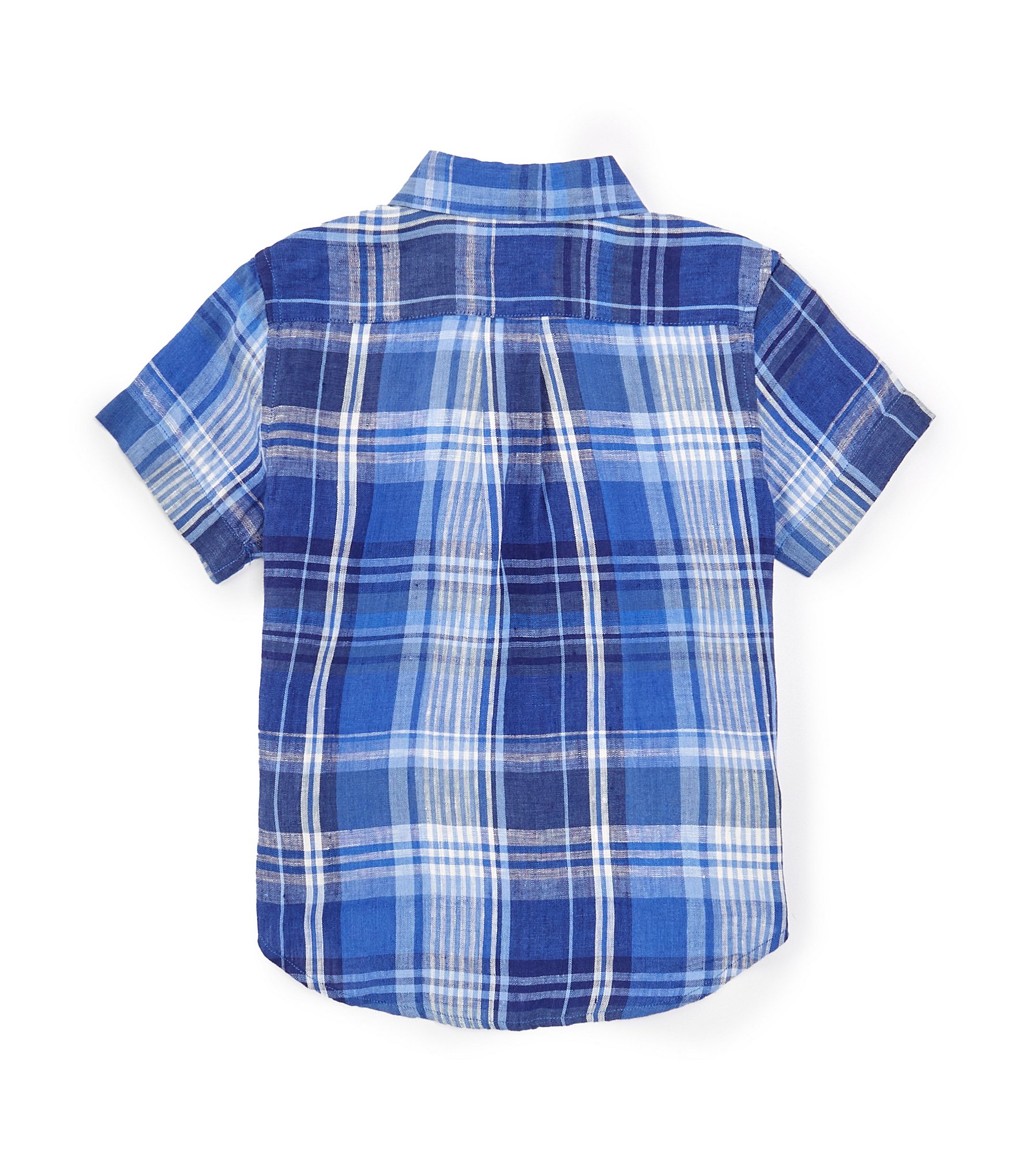 Polo Ralph Lauren Little Boys 2T-7 Short Sleeve Plaid Linen Shirt