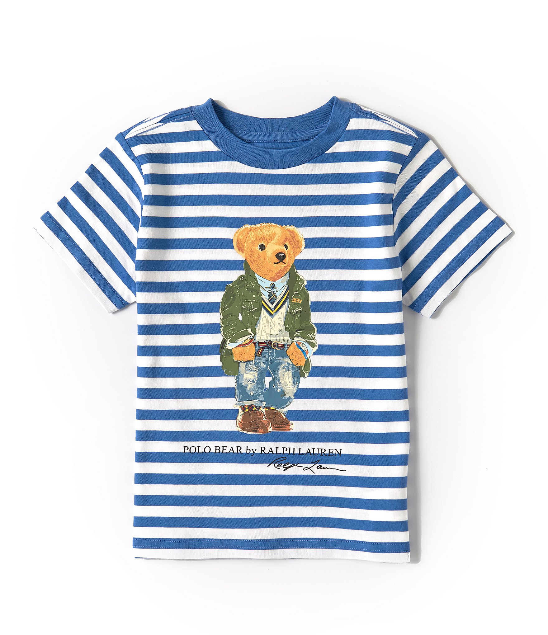 Polo Ralph Lauren Little Boys 2T-7 Short Sleeve Polo Bear Graphic Striped  Jersey T-Shirt | Dillard's