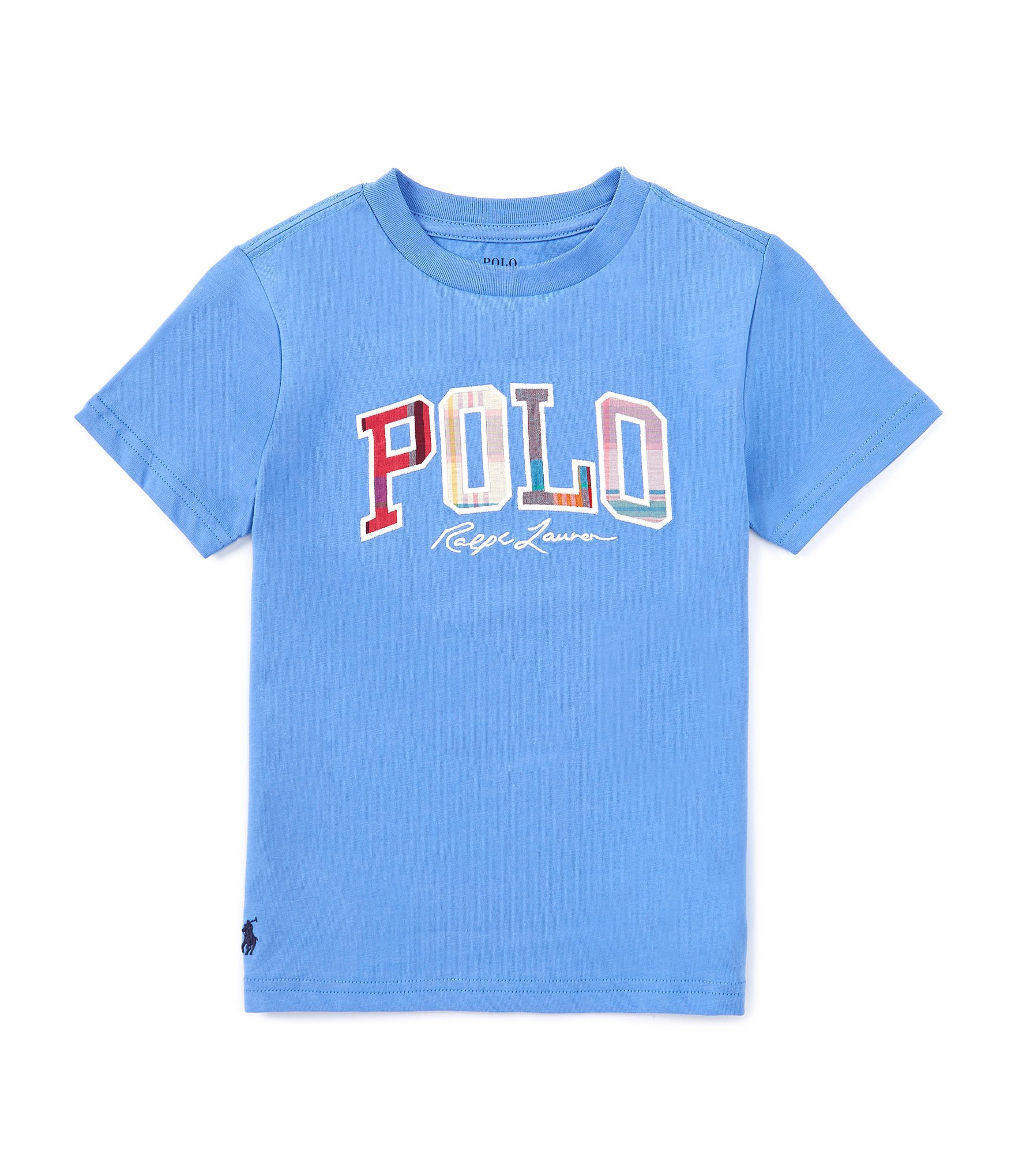 Polo Ralph Lauren Little Boys 2T-7 Short Sleeve Polo Madras Appliques T-Shirt