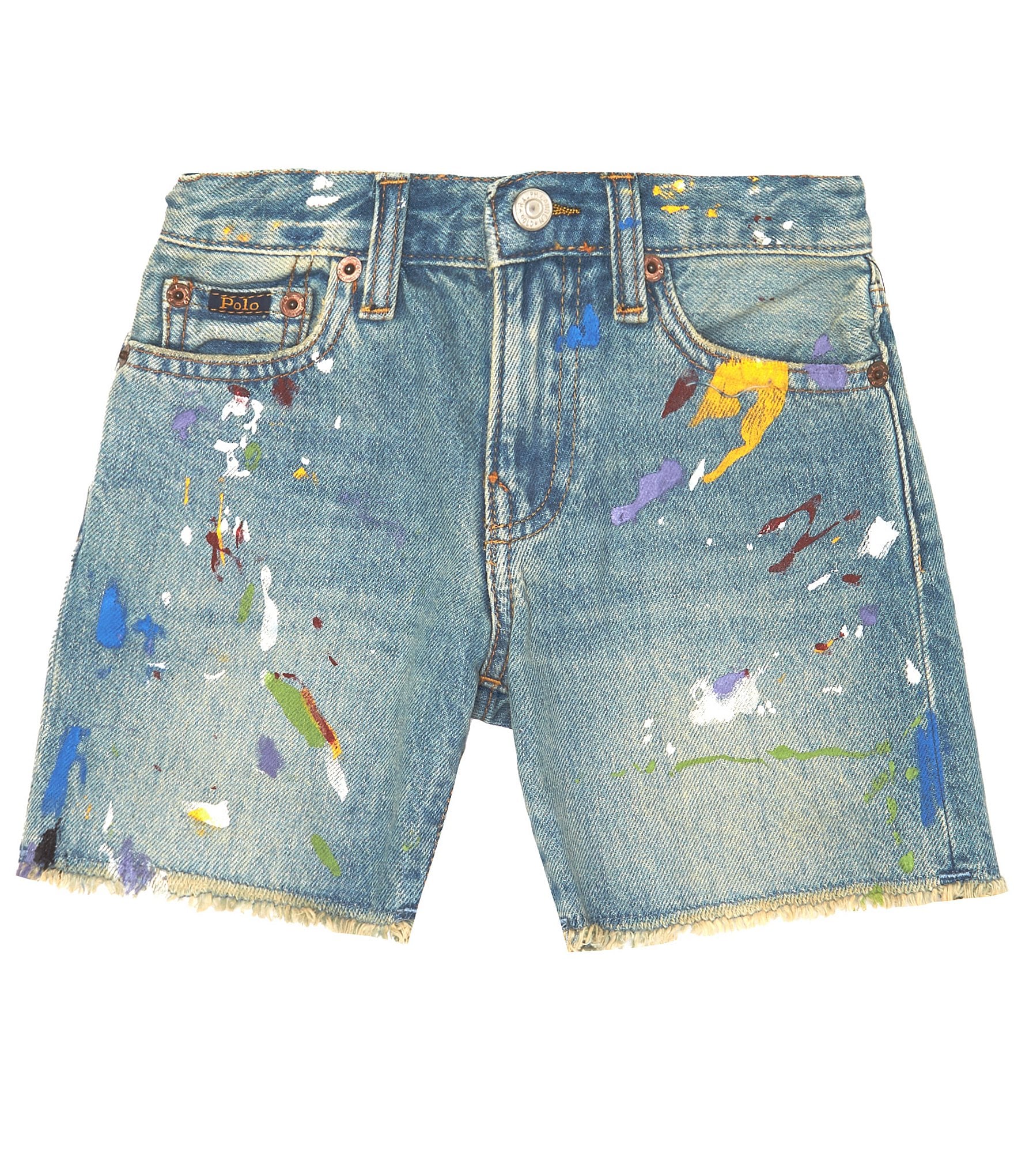 Polo Ralph Lauren Little Boys Paint | 2T-7 Slim Shorts Distressed Splatter Denim Sullivan Dillard\'s