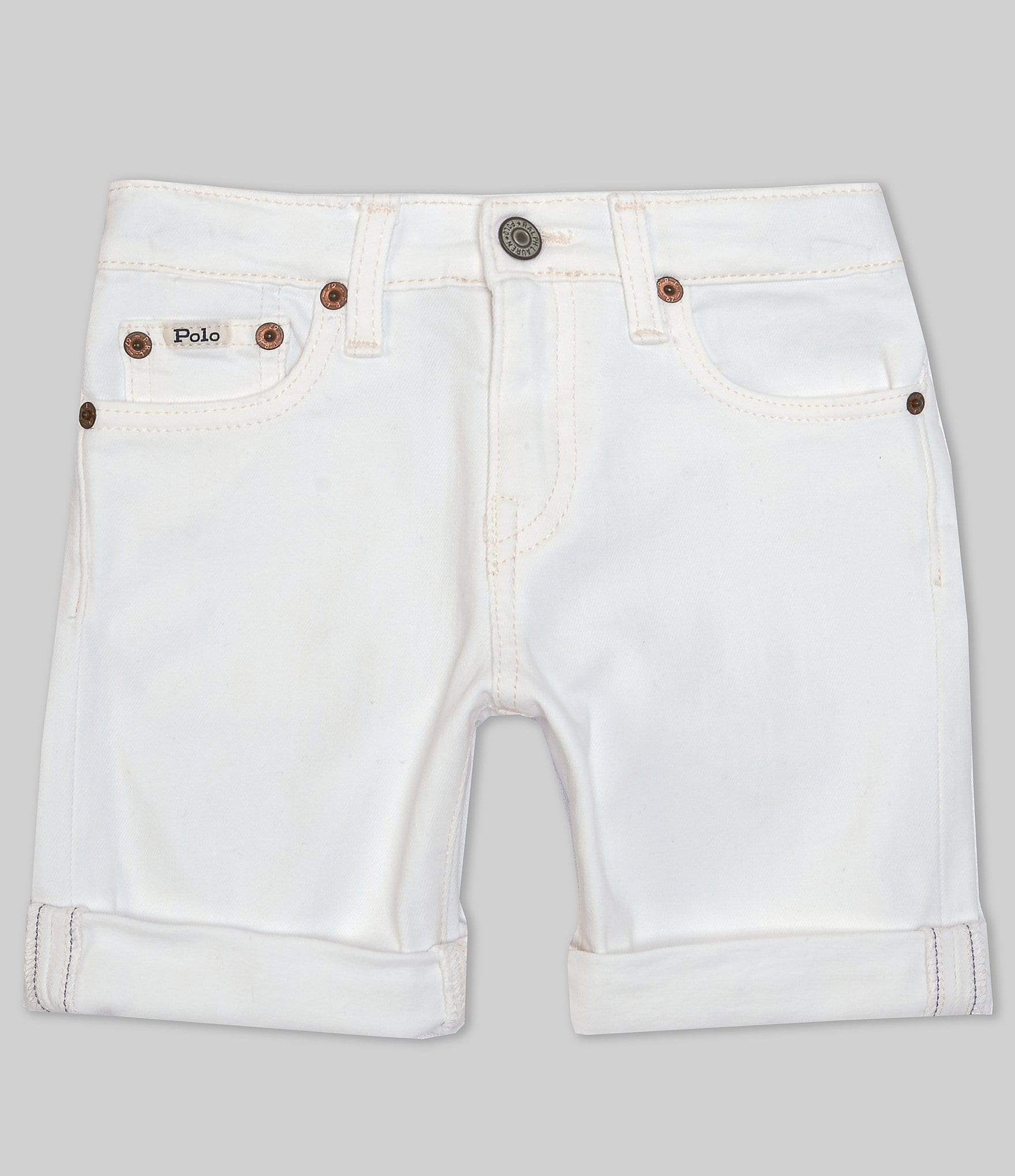 Polo Ralph Lauren Little and Toddler Boys Sullivan Slim Stretch Denim Shorts - Dell White - Size 3