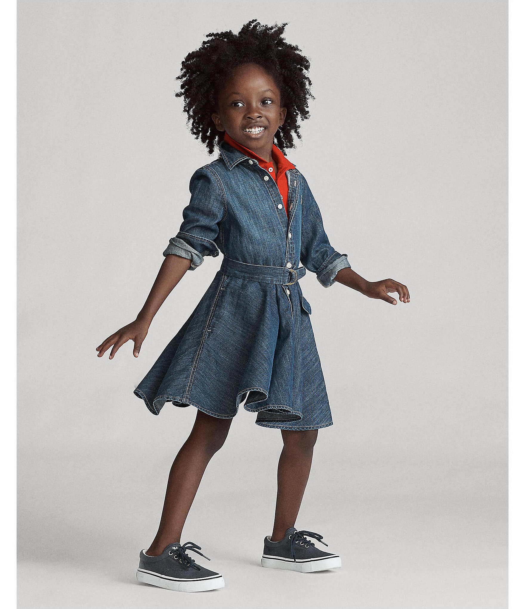 Polo Ralph Lauren Little Girls 2T-6X Belted Denim Shirt Dress