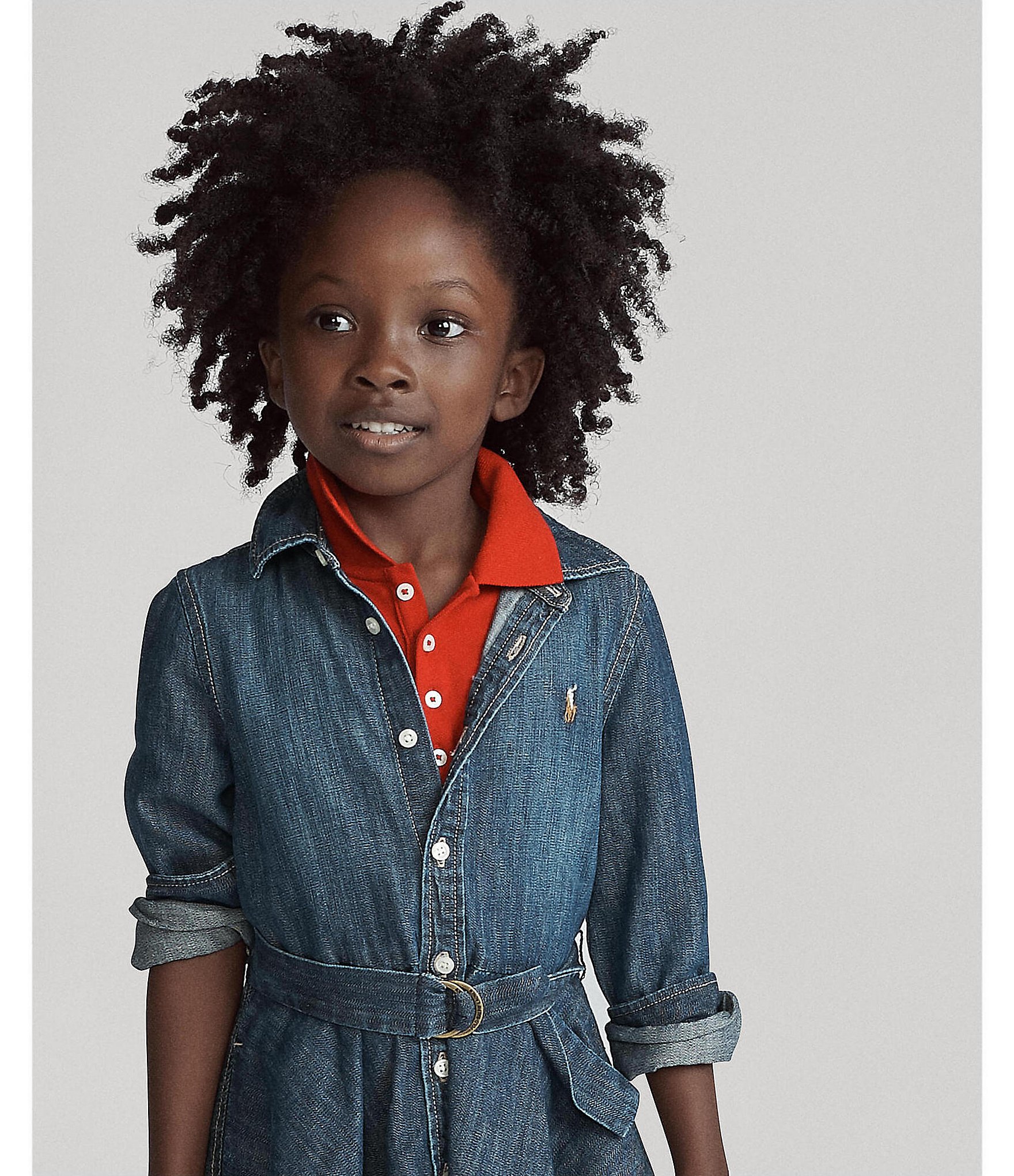 Polo Ralph Lauren Little Girls 2T-6X Belted Denim Shirt Dress