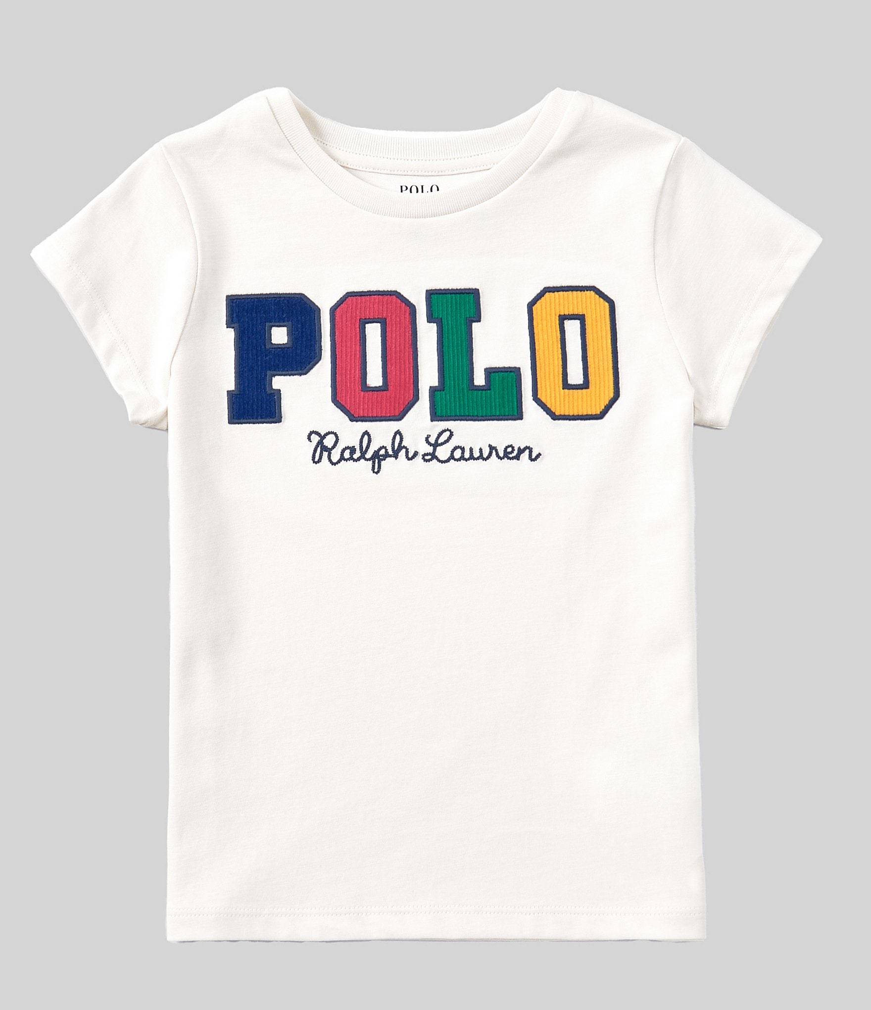 Polo Ralph Lauren Little Girls 2T-6X Cap-Sleeve Corduroy-Logo Jersey T-Shirt