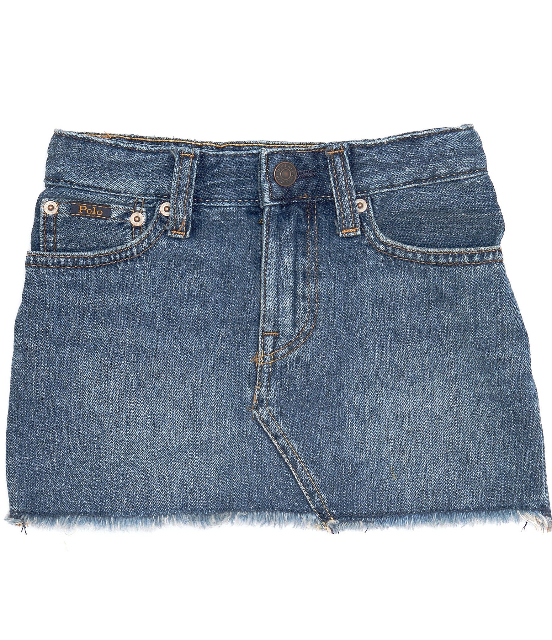 Polo Ralph Lauren Little Girls 2T-6X Frayed Denim Skirt | Dillard's