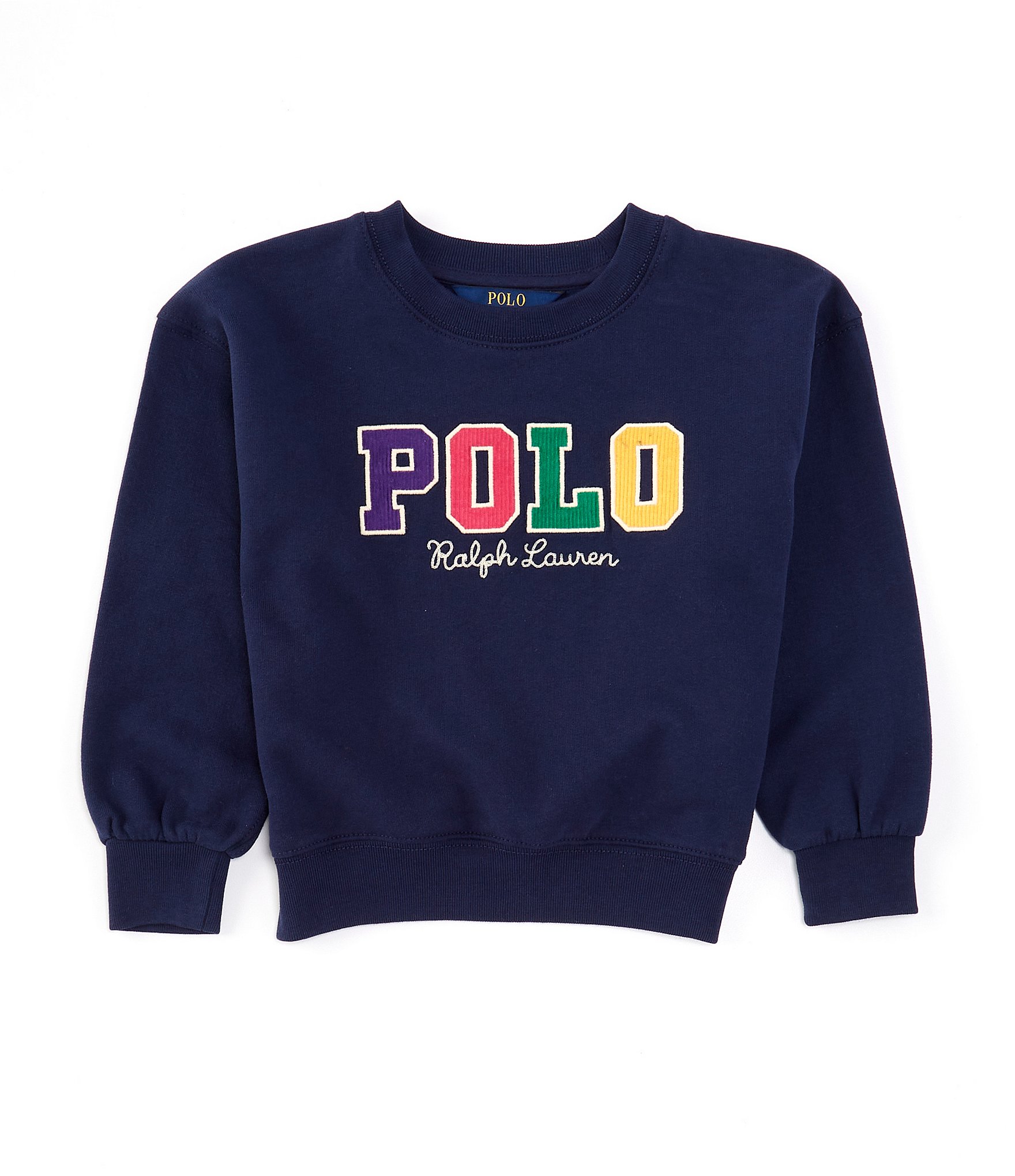 Polo Ralph Lauren Little Girls 2T-6X Long Sleeve Corduroy-Logo Fleece Sweatshirt