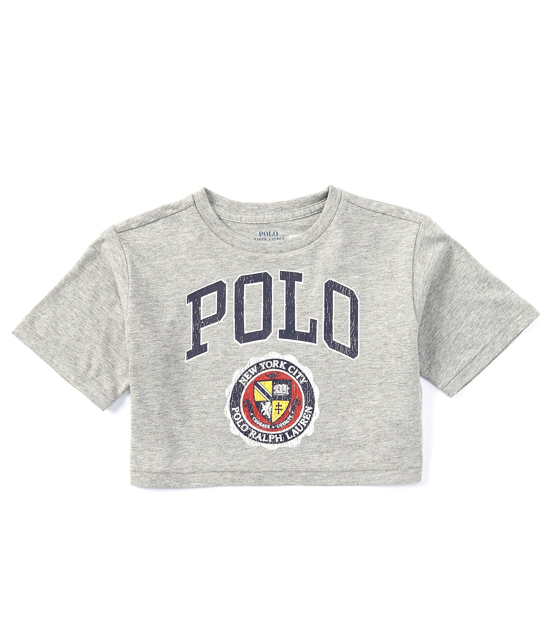 Polo Ralph Lauren Little Girls 2T-6X Short Sleeve Logo Crest Boxy Jersey Graphic T-Shirt