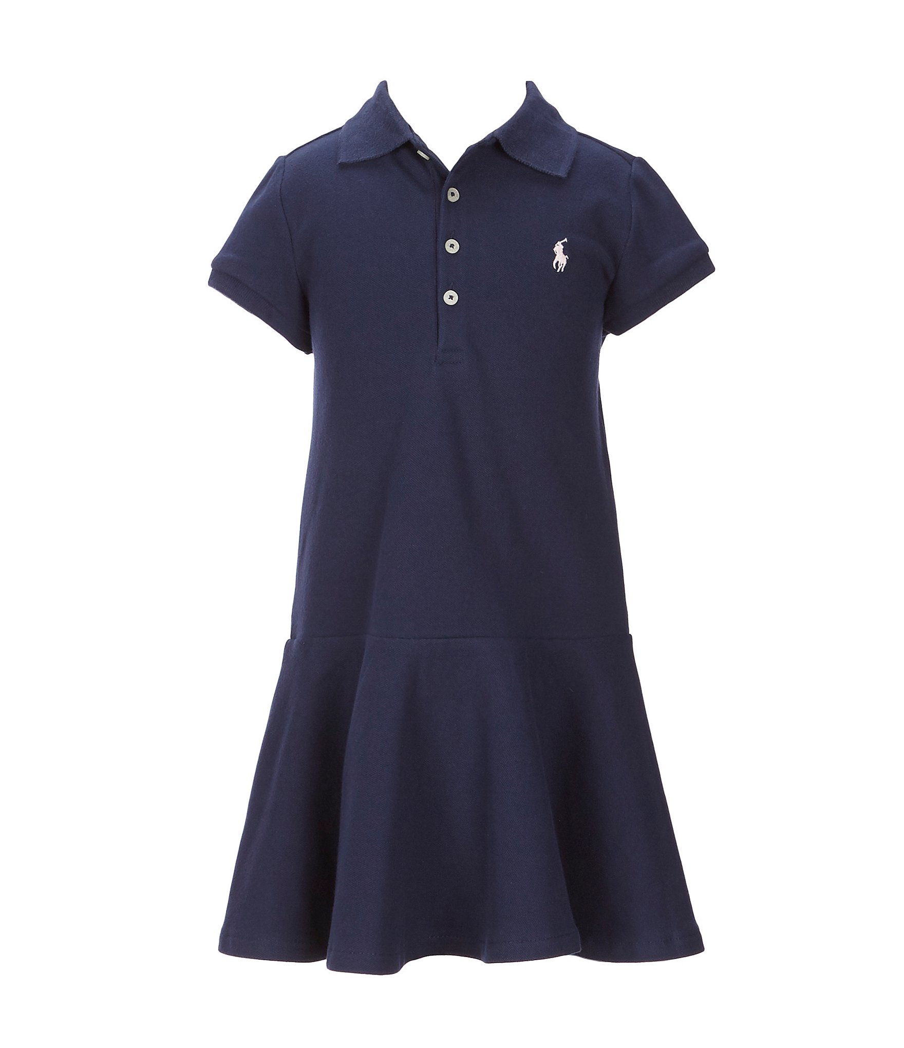 Polo Ralph Lauren Little Girls 2T-6X Short-Sleeve Mesh Dropwaist Polo ...