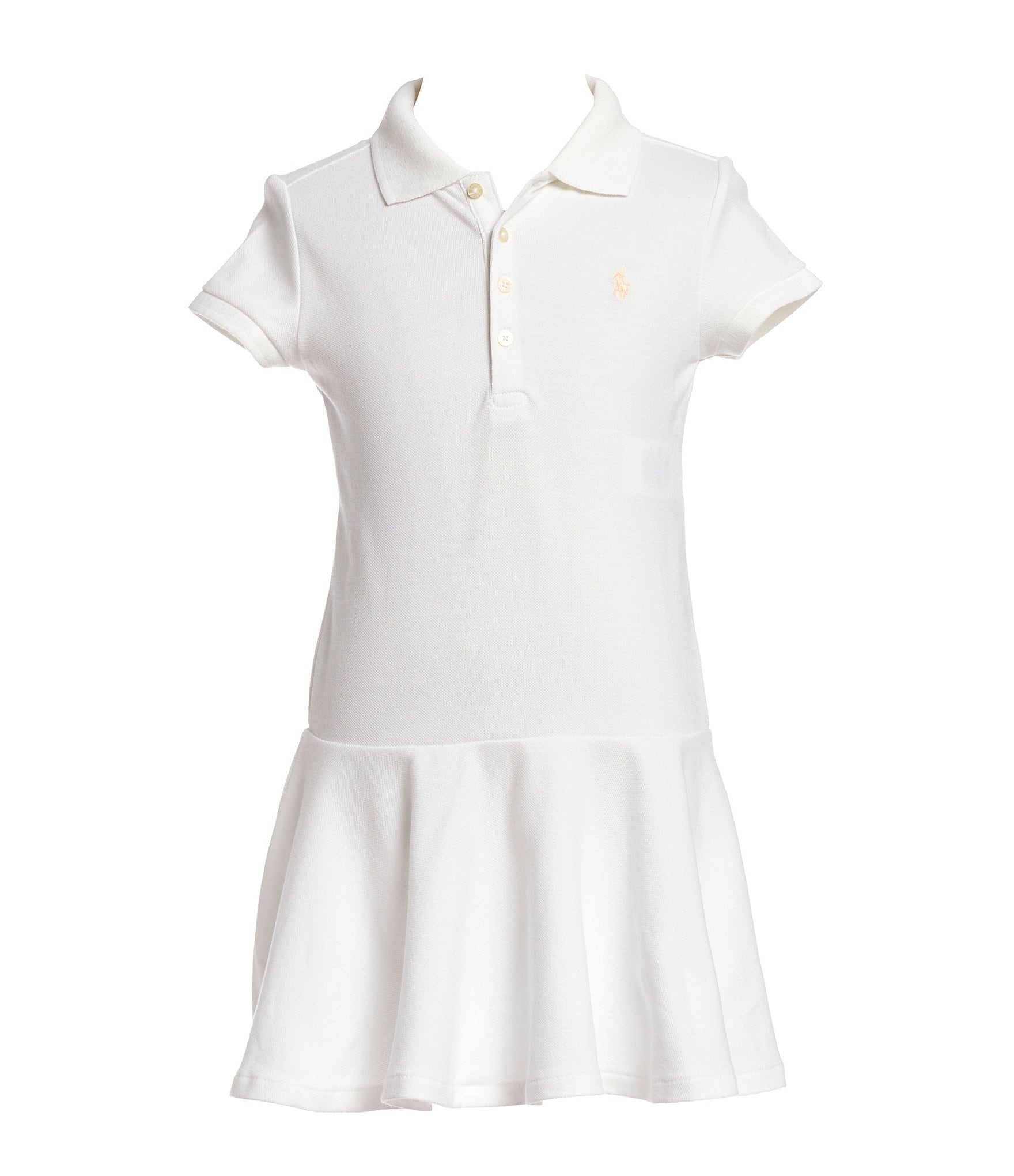 Polo Ralph Lauren Little Girls 2T-6X Short-Sleeve Mesh Dropwaist Polo Dress