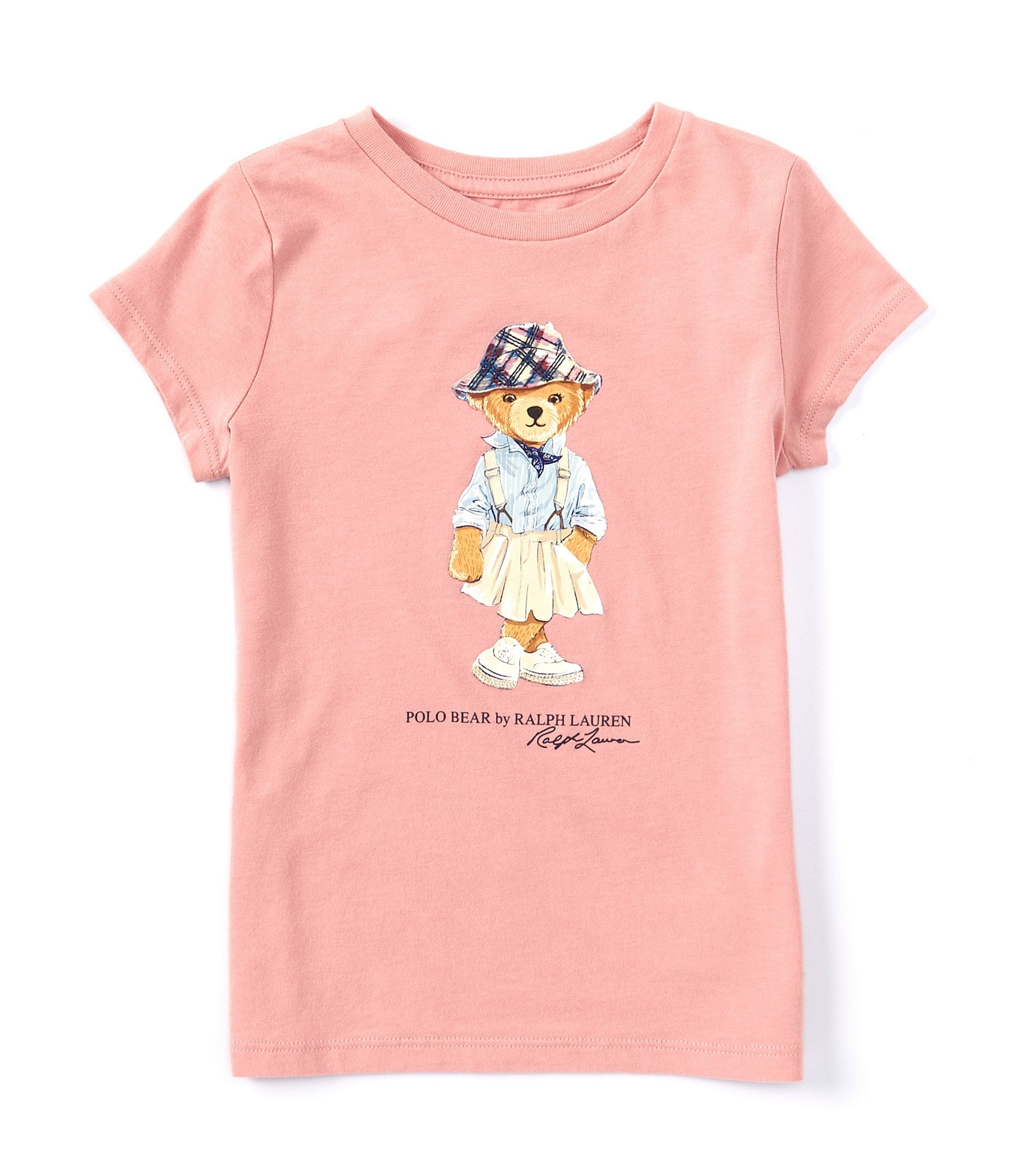 Polo Ralph Lauren Little Girls 2T-6X Short Sleeve Trendy Polo Bear Jersey Graphic T-Shirt