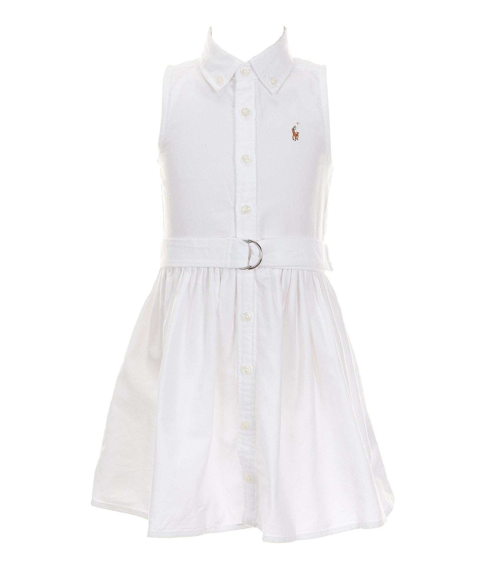 Polo Ralph Lauren Little Girls 2T-6X Sleeveless Oxford Shirtdress ...