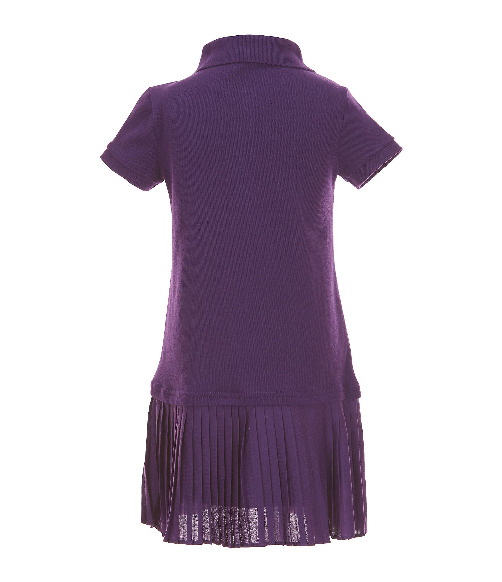 Polo Ralph Lauren Little Girls Short-Sleeve Pleated Stretch Mesh Polo Dress