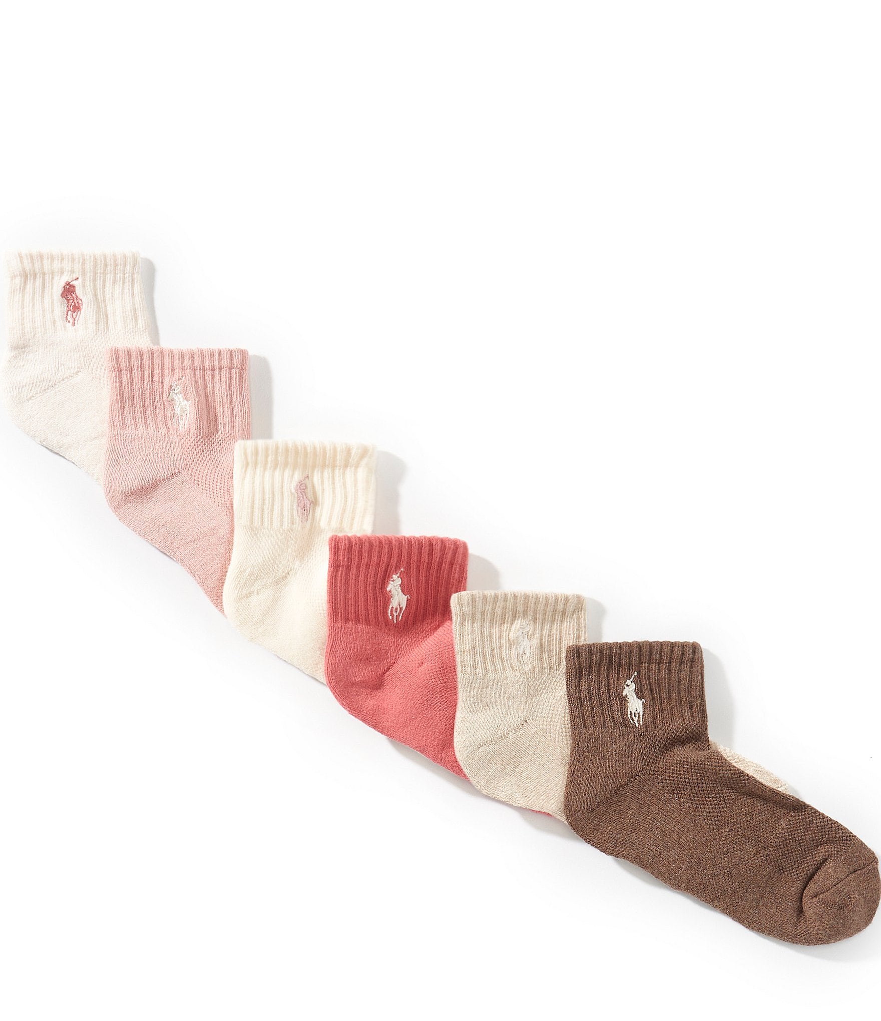 Polo Ralph Lauren Little/Big Girls Performance Cushioned Solid Quarter Sock 6-Pack