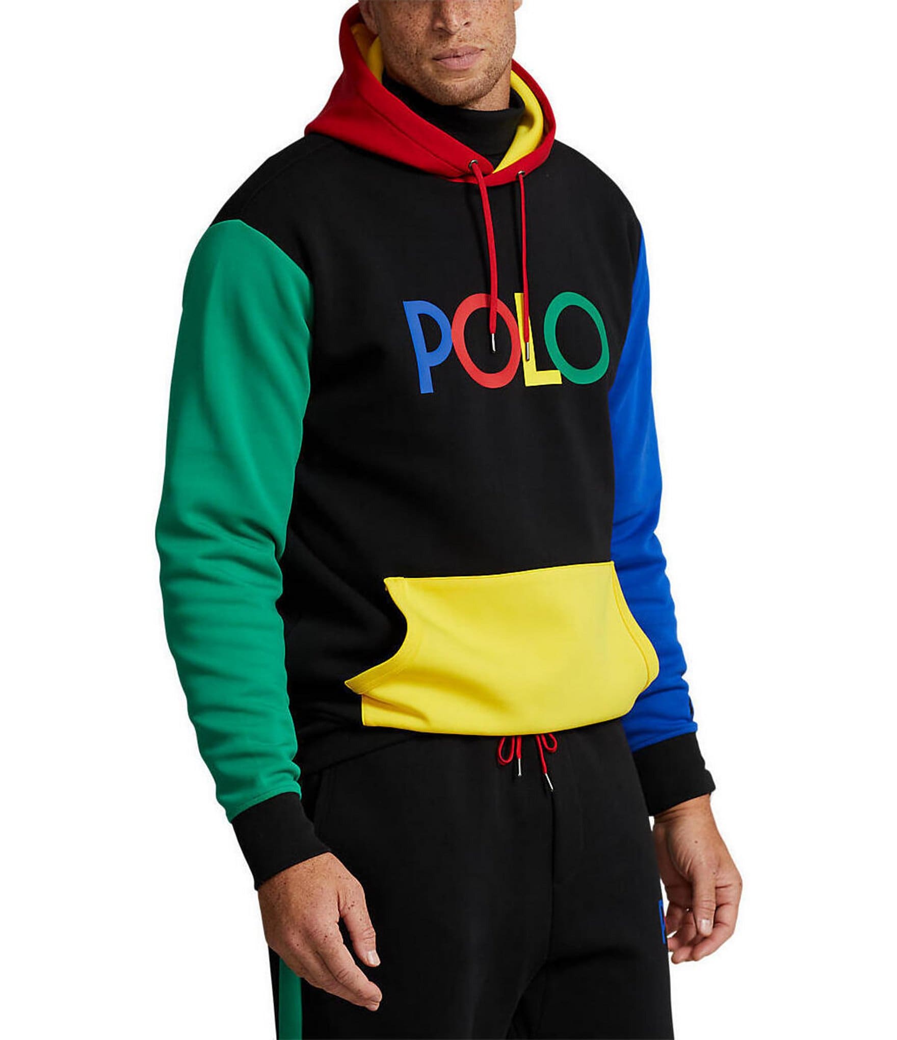 Buy Polo Ralph Lauren Colorblocked Fleece Track Pant 'Black
