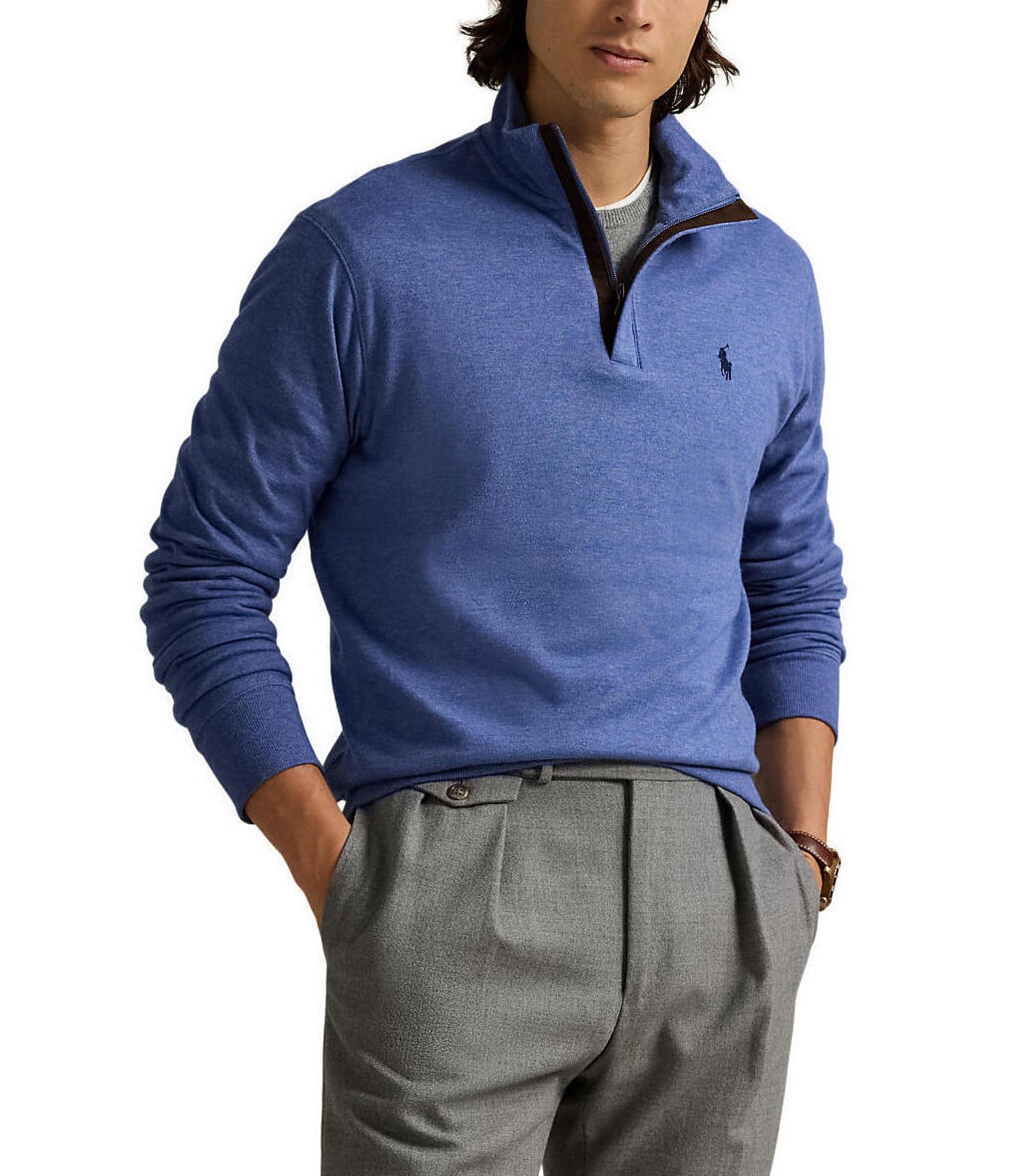 Polo Ralph Lauren Long Sleeve Luxury Jersey Quarter-Zip Pullover