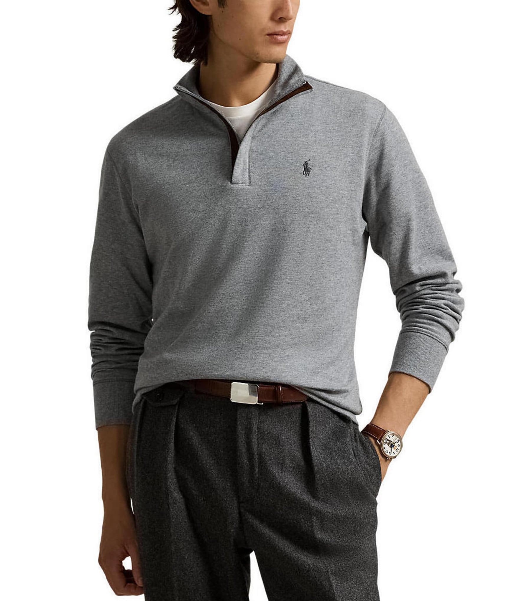 Polo Ralph Lauren Long Sleeve Luxury Jersey Quarter-Zip Pullover