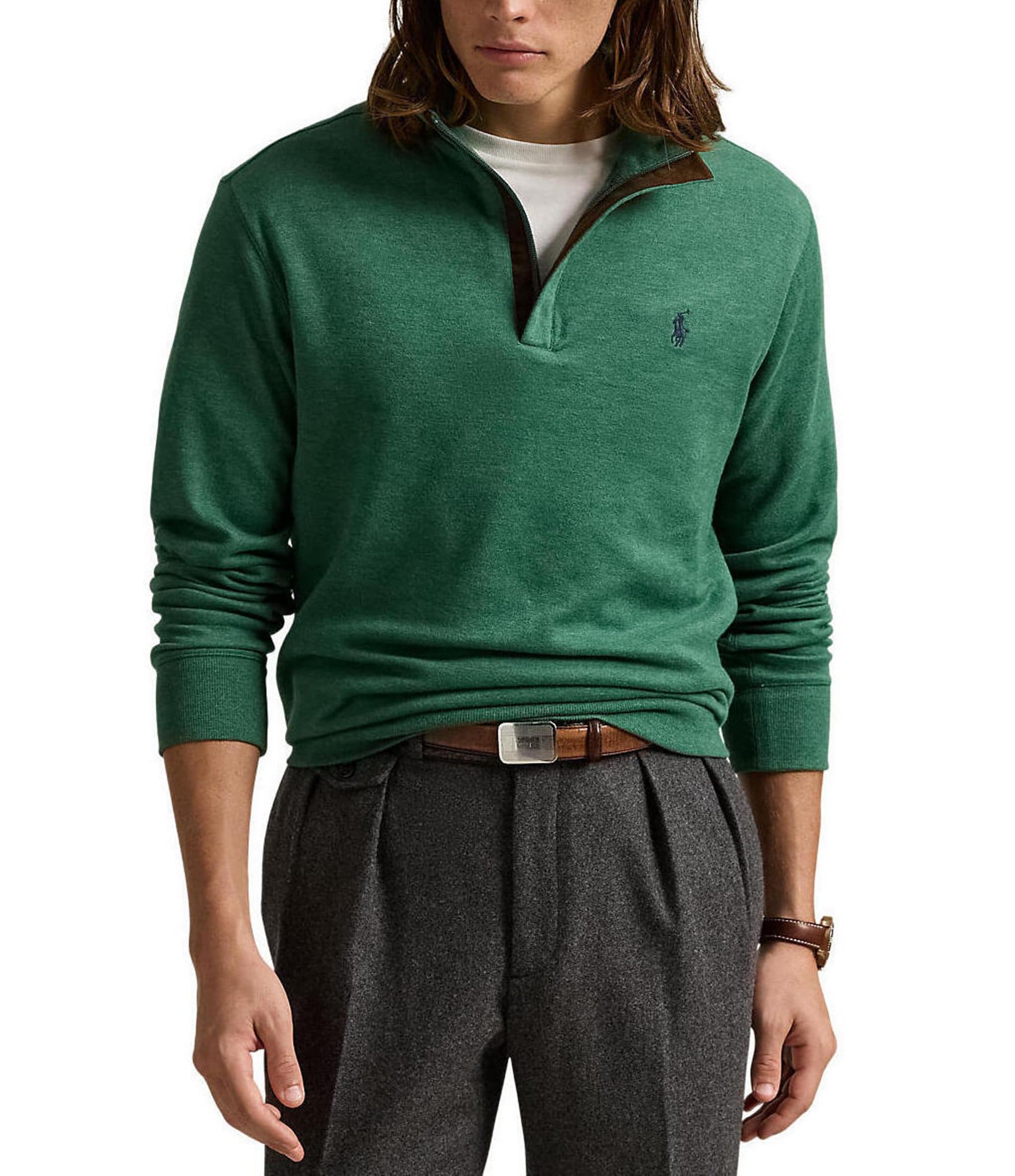 Polo Ralph Lauren Long Sleeve Luxury Jersey Quarter-Zip Pullover