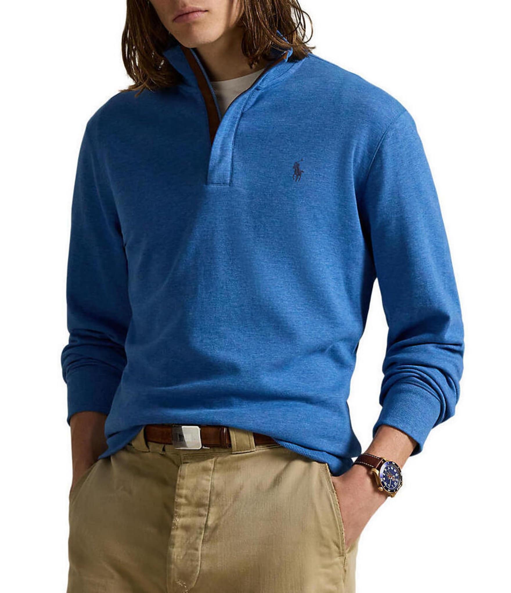 Polo Ralph Lauren Long Sleeve Luxury Jersey Quarter-Zip Pullover
