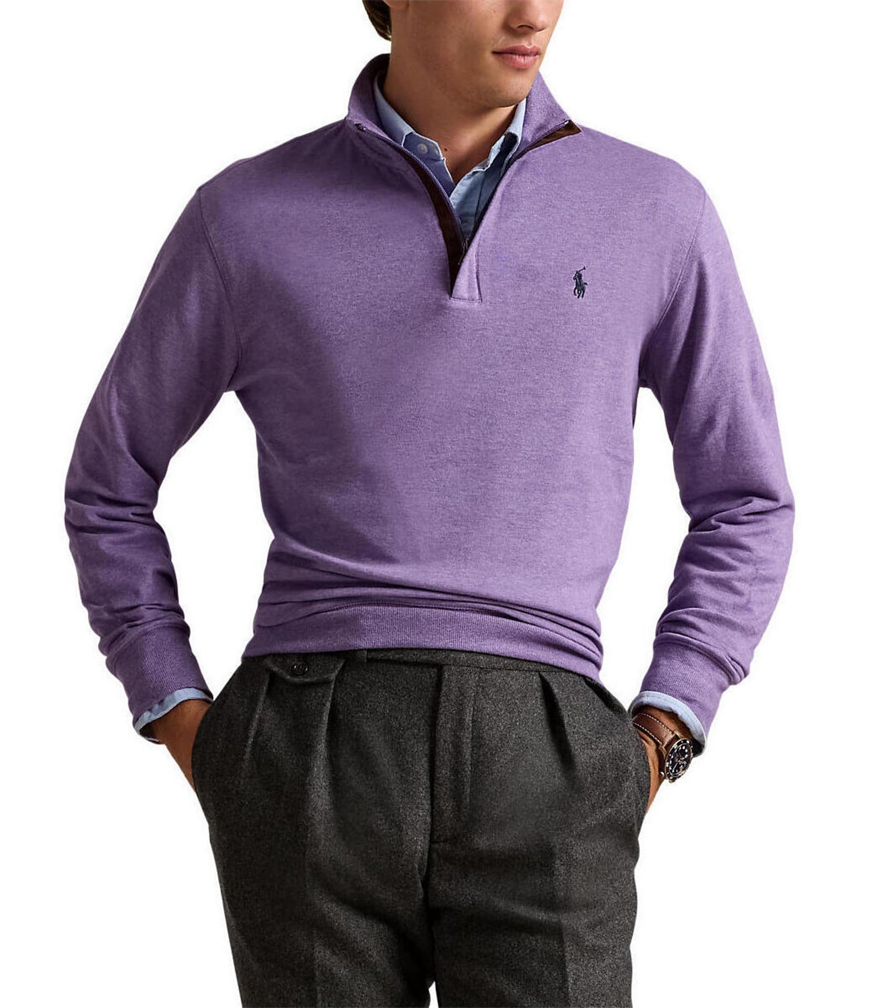 Polo Ralph Lauren Long Sleeve Luxury Jersey Quarter-Zip Pullover