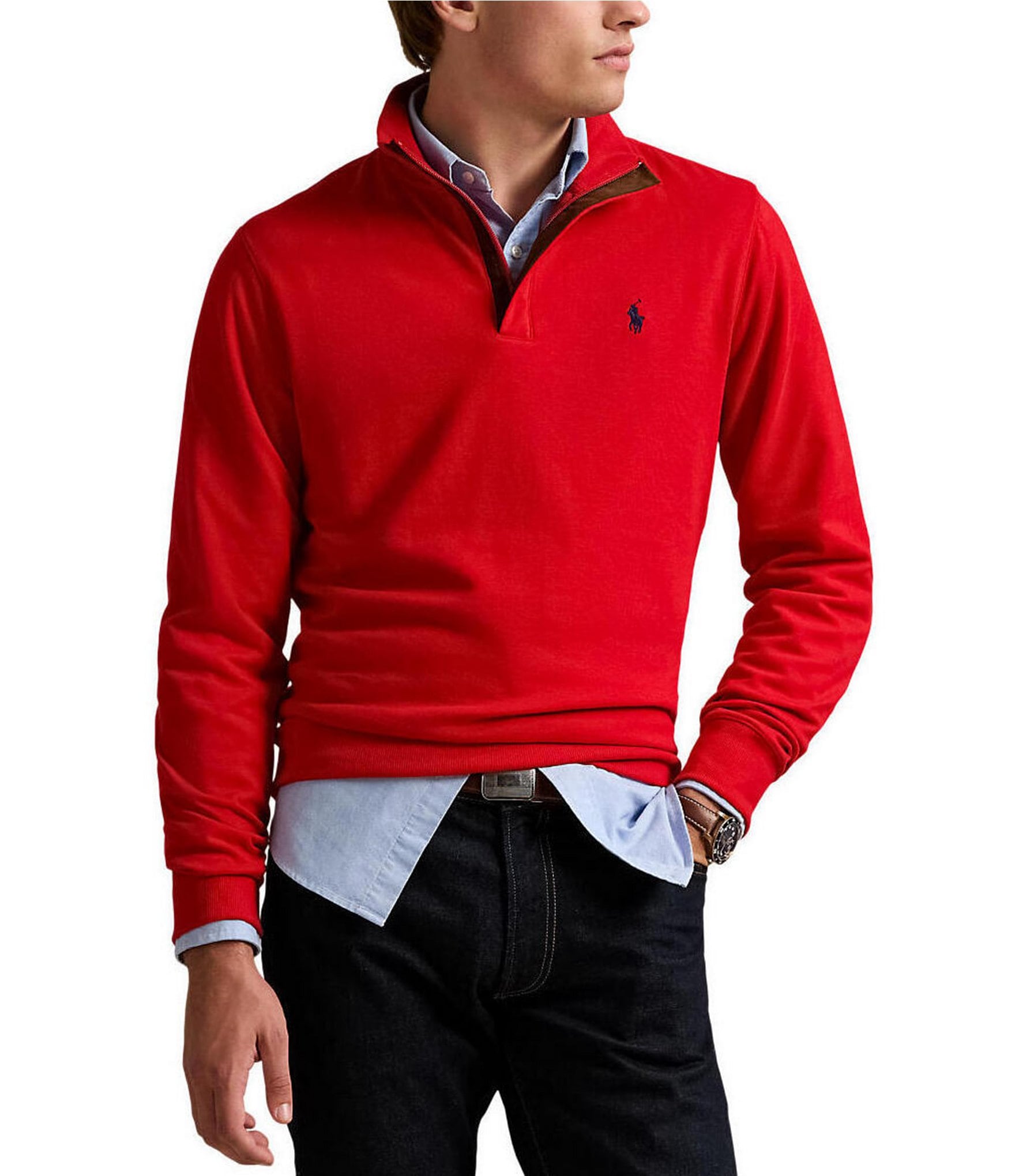 Polo Ralph Lauren Long Sleeve Luxury Jersey Quarter-Zip Pullover