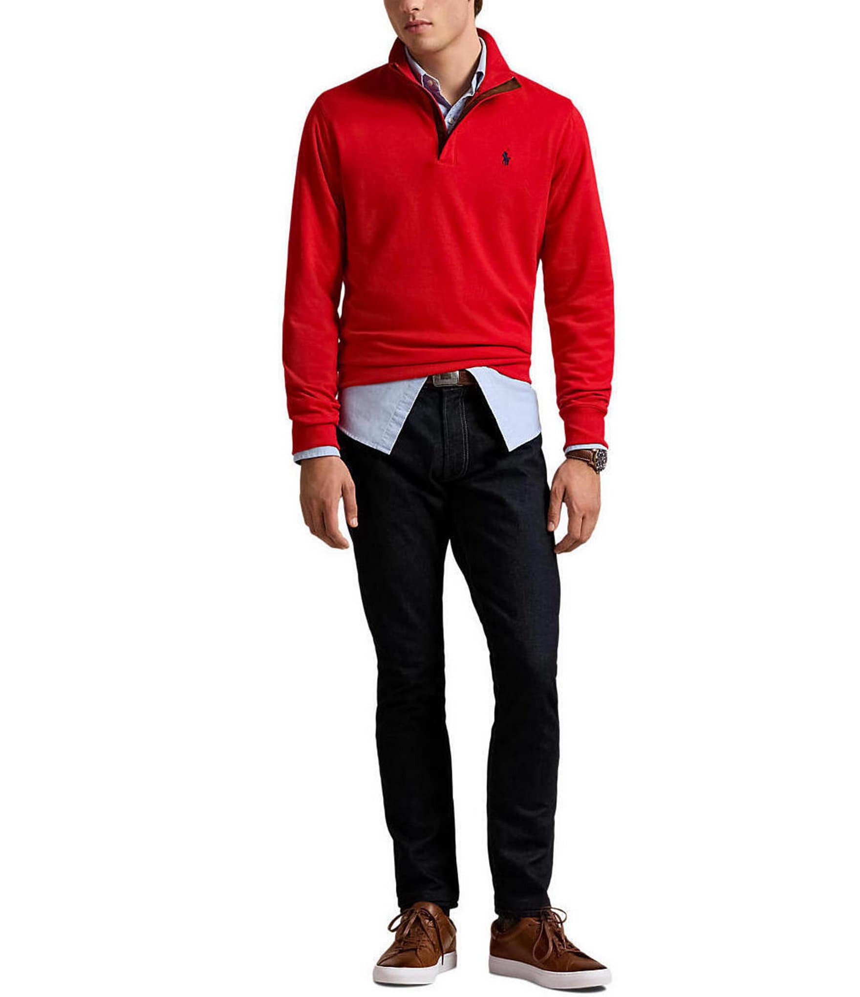 Polo Ralph Lauren Long Sleeve Luxury Jersey Quarter-Zip Pullover