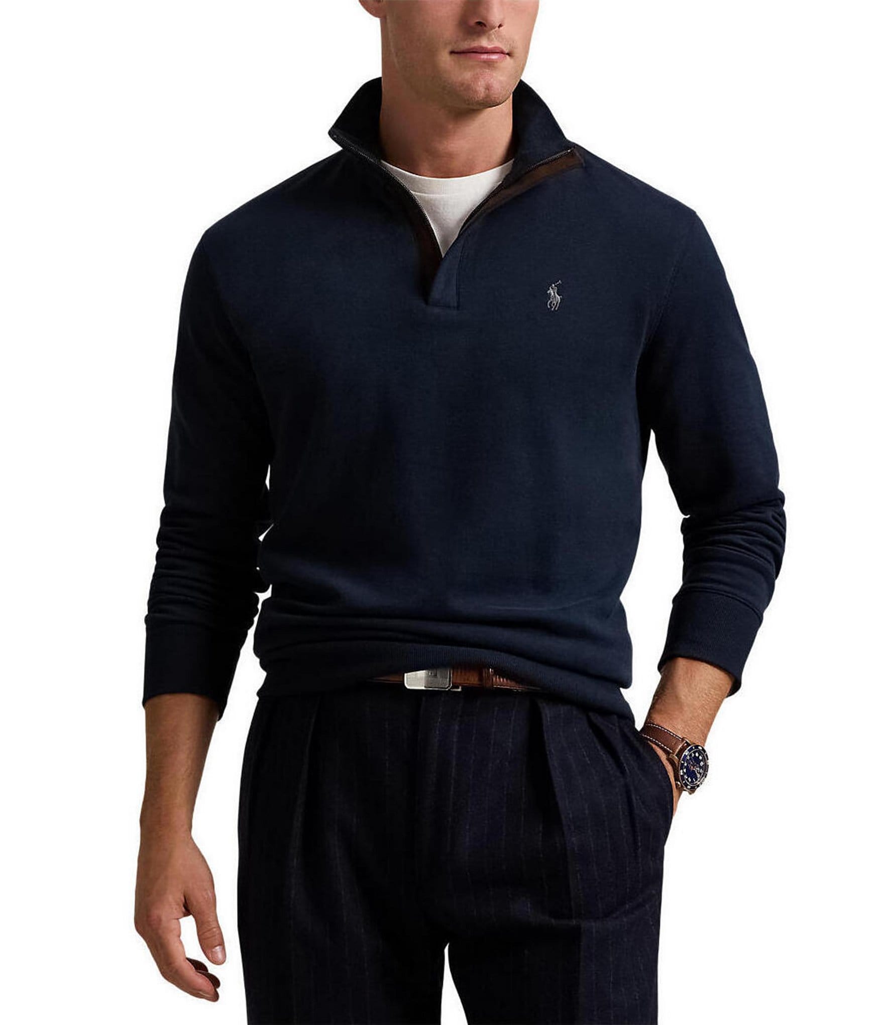 Polo Ralph Lauren Long Sleeve Luxury Jersey Quarter-Zip Pullover