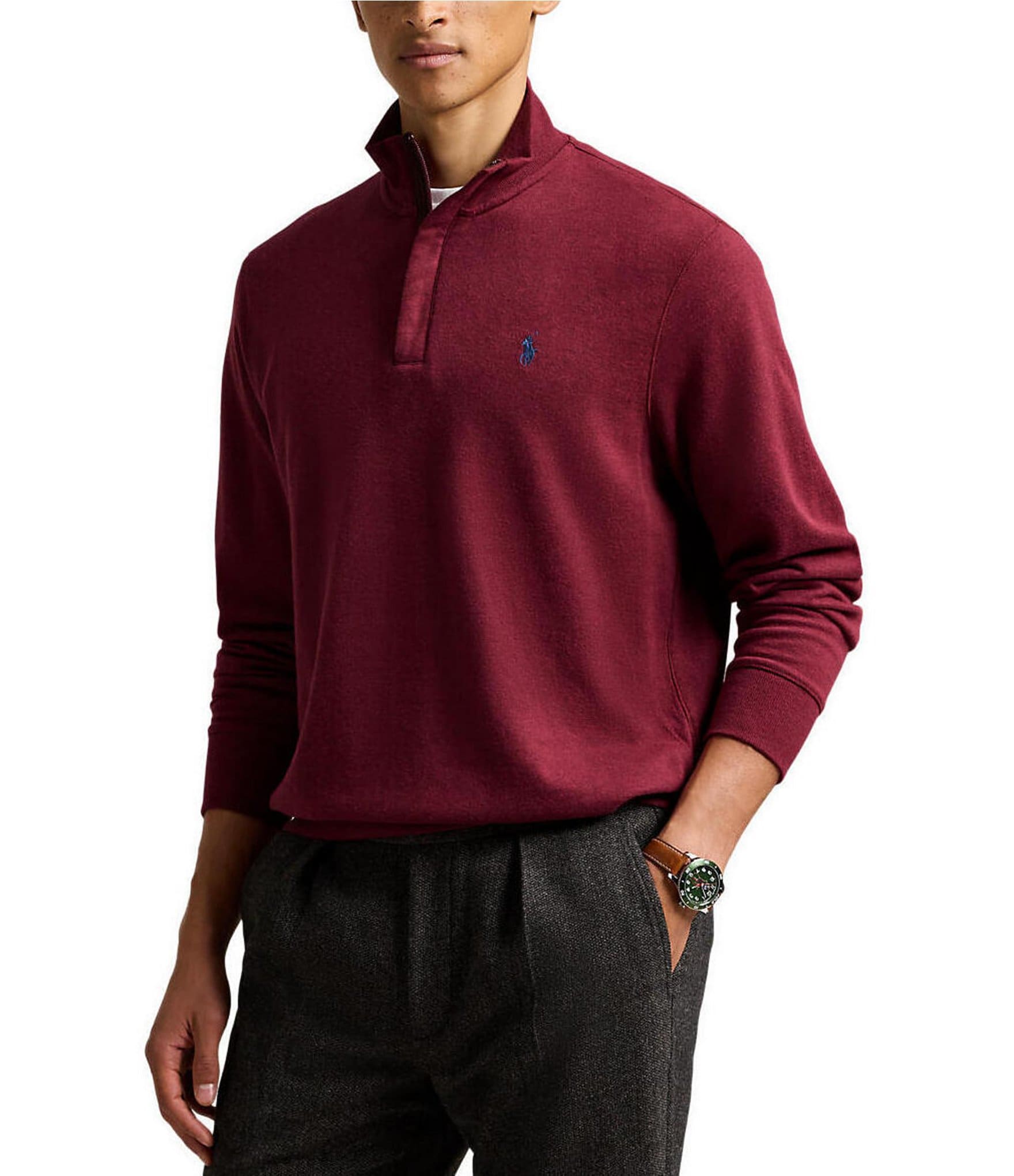 Polo Ralph Lauren Long Sleeve Luxury Jersey Quarter-Zip Pullover