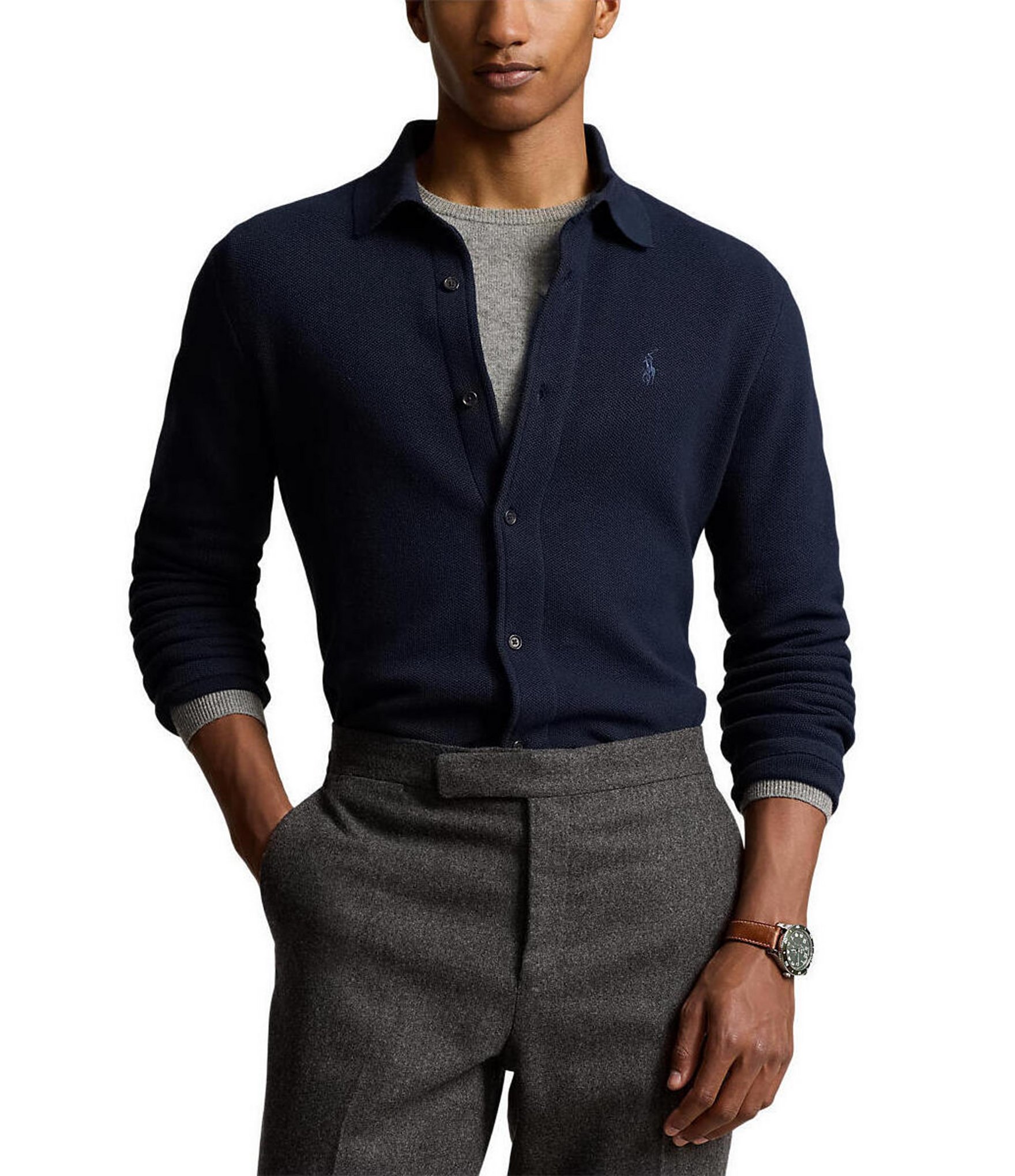 Polo Ralph Lauren Mesh-Knit Cardigan | Dillard's