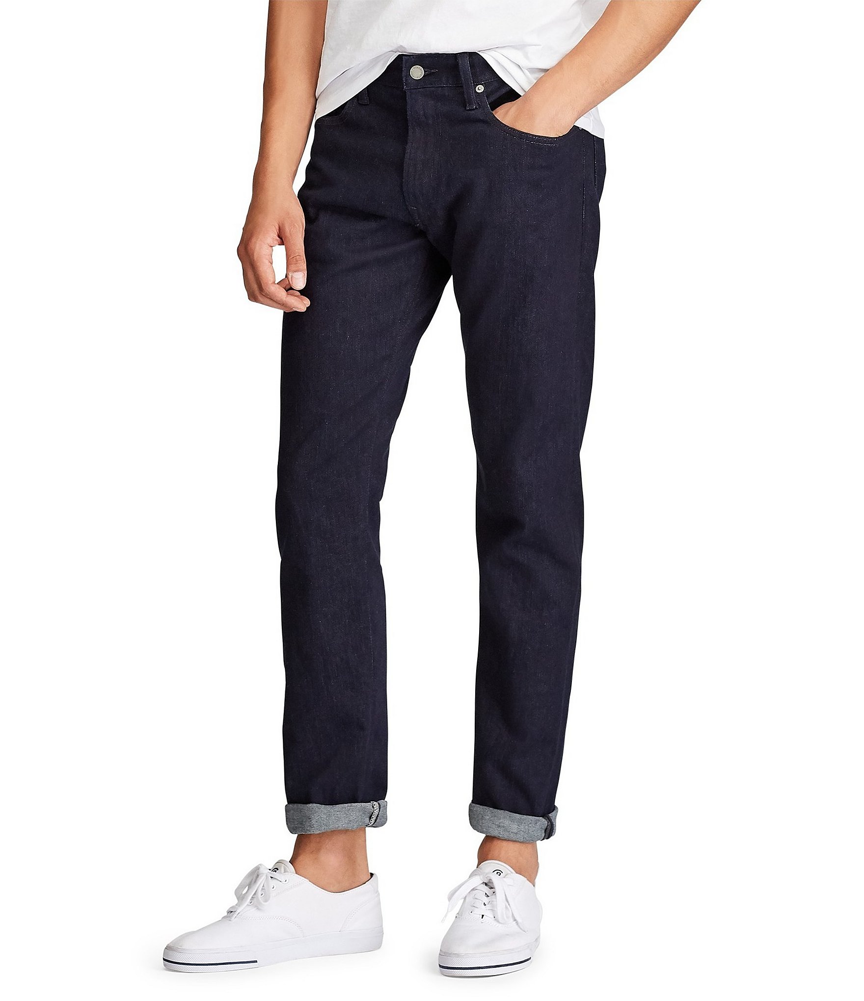 Polo Ralph Lauren Miller Hampton Relaxed Straight-Fit Dark Wash Stretch  Jeans | Dillard's