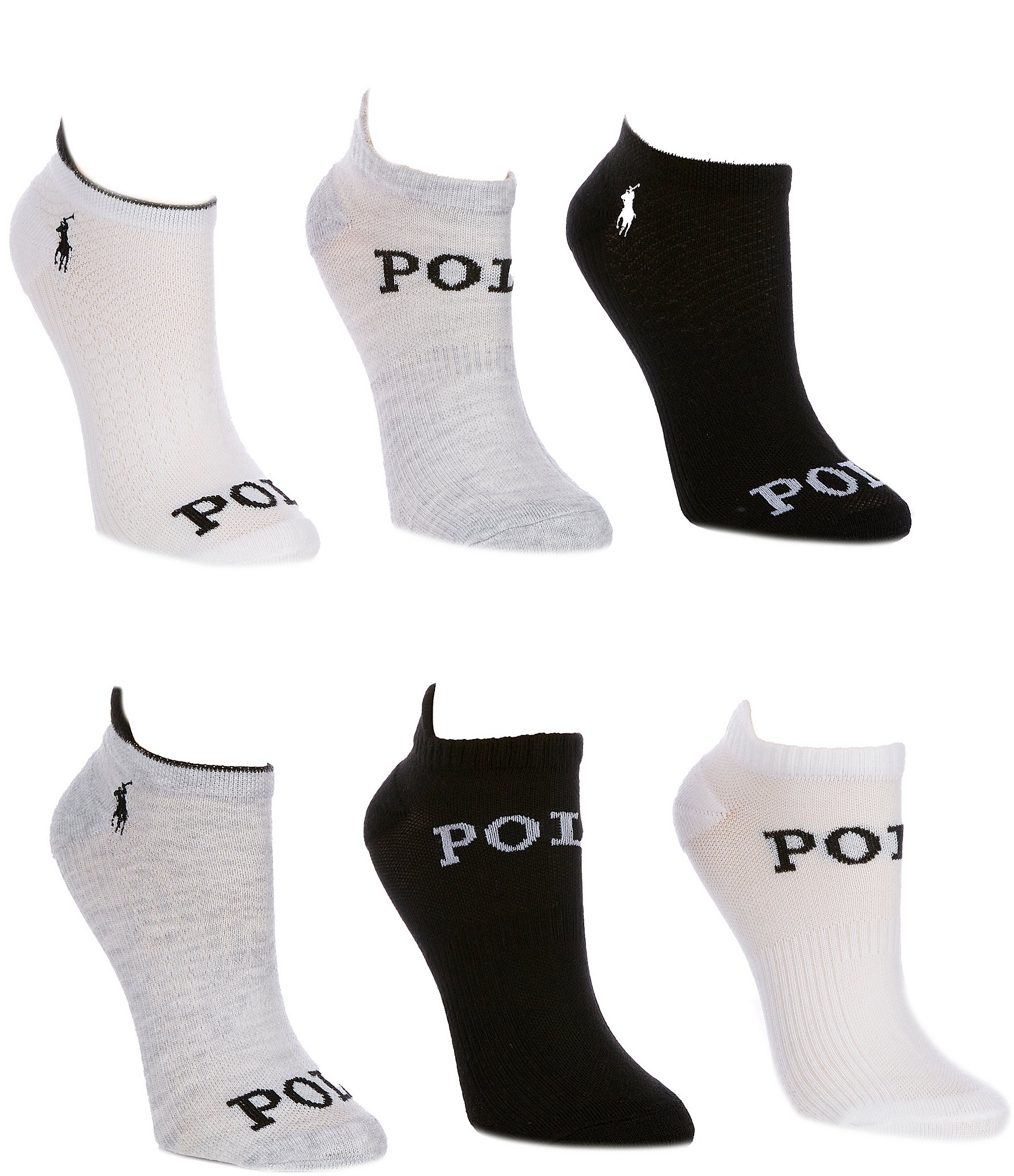 Polo Ralph Lauren Mixed Mesh Polo Lowcut Socks, 6 Pack