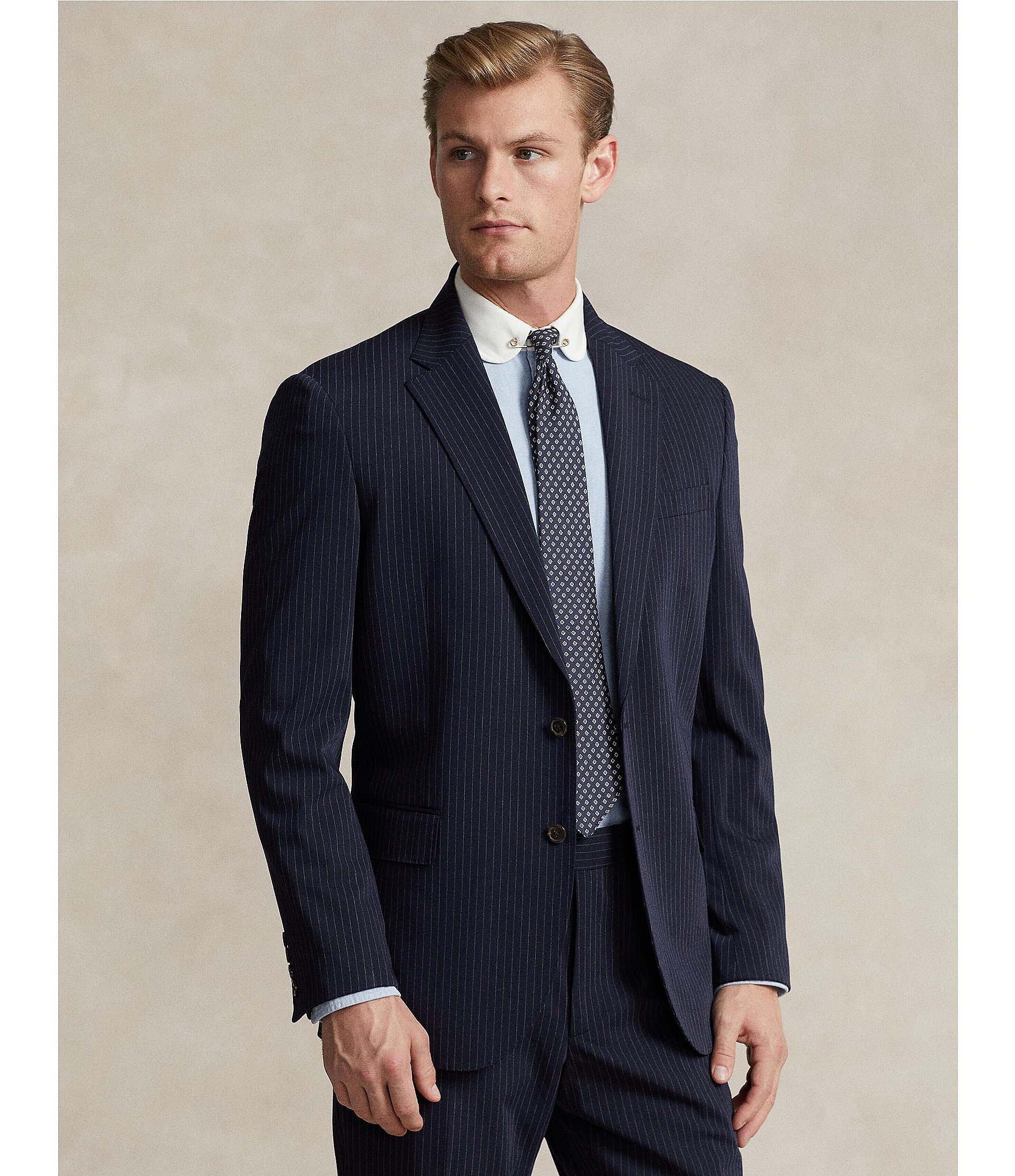 Polo Ralph Lauren Performance Modern Fit Flat Front Pinstripe Twill 2-Piece Suit