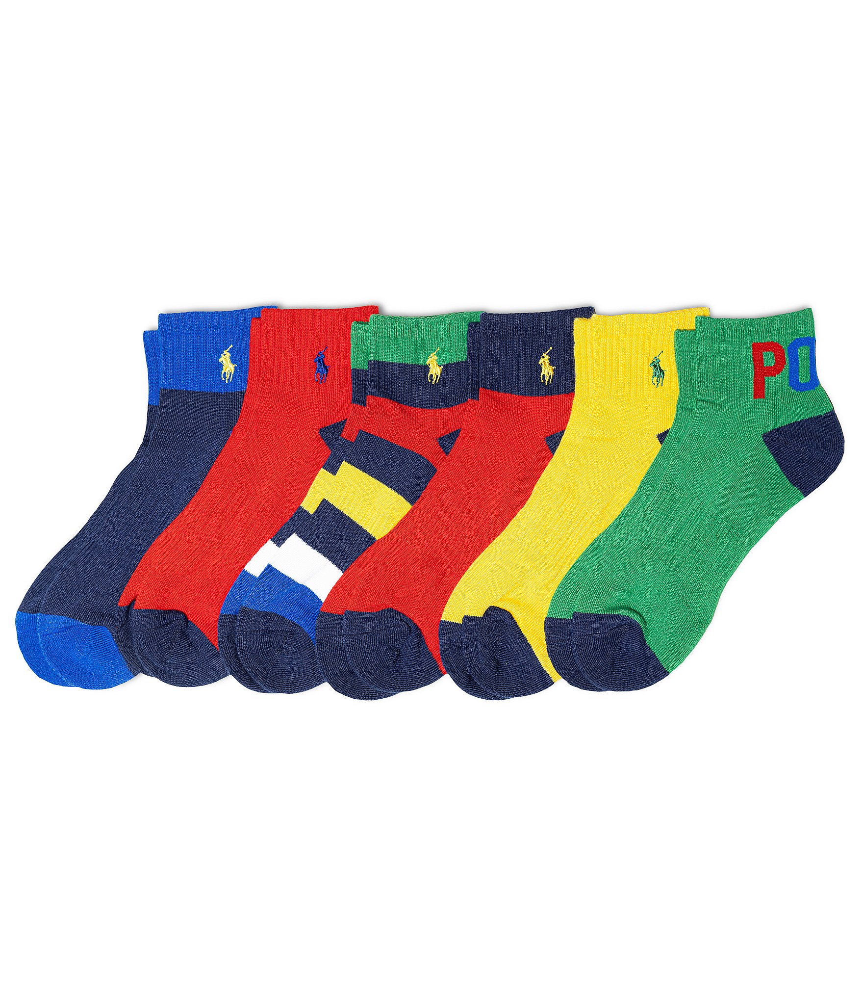 Polo Ralph Lauren Multicolor Polo Quarter Socks 6-Pack | Dillard's