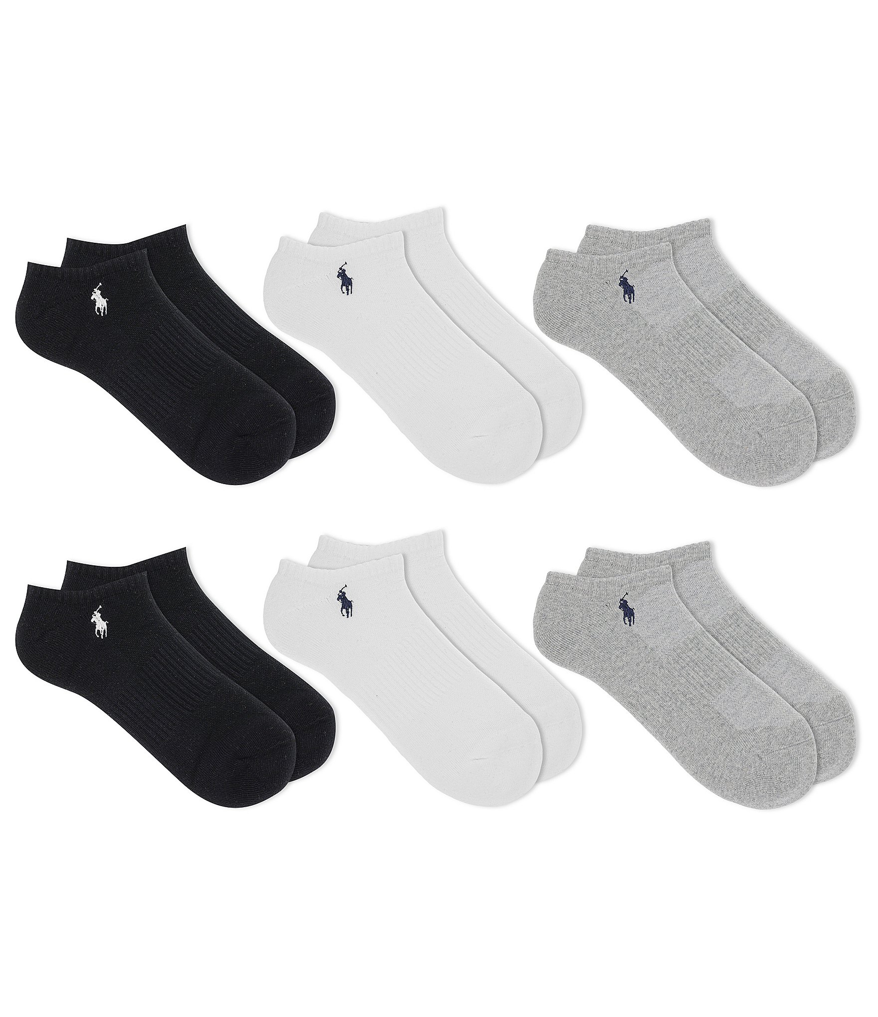 Polo Ralph Lauren Women's 6-Pack Cushioned Atheltic Low Cut Socks