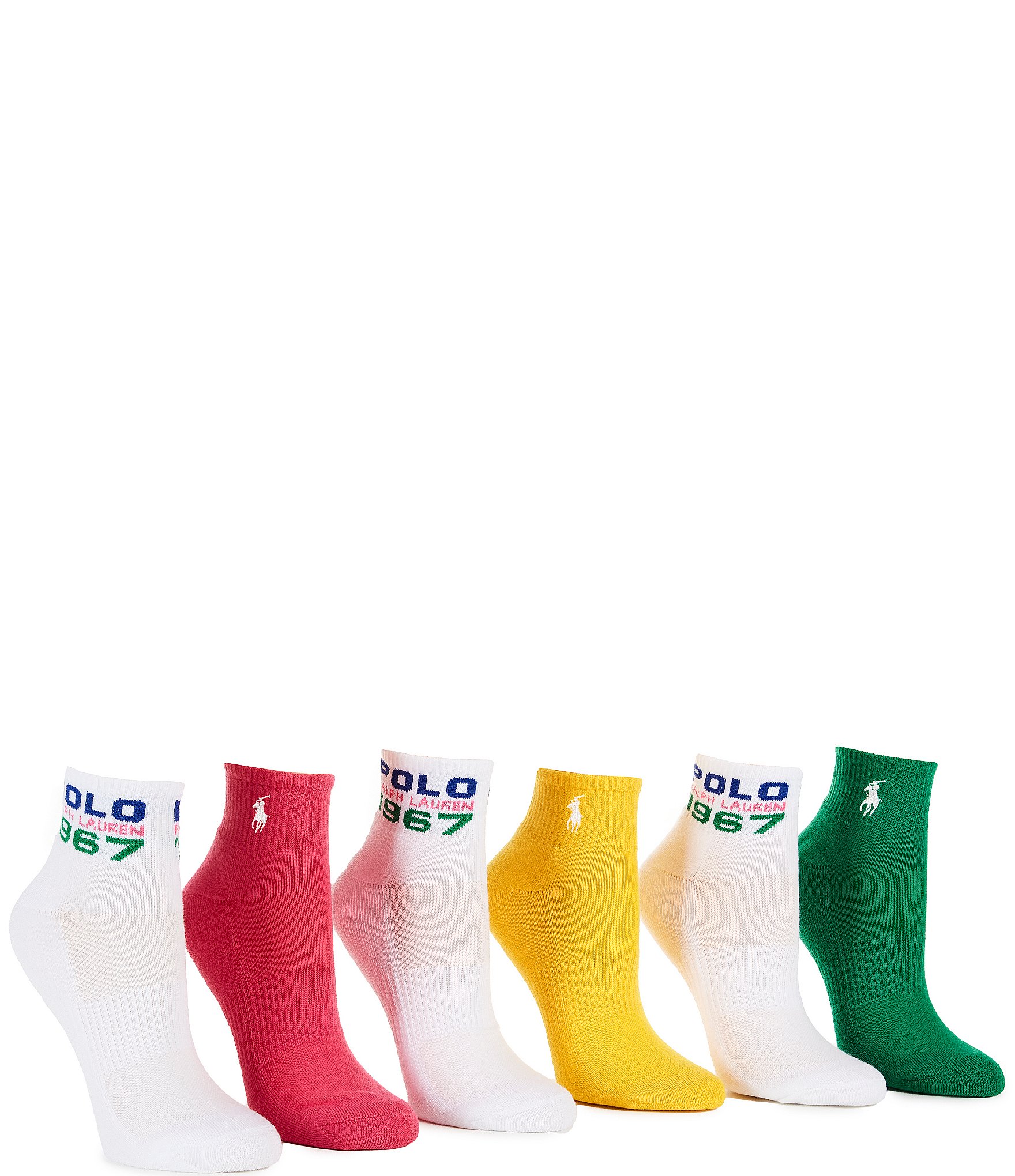 Polo Ralph Lauren Polo 1967 Quarter Socks, 6 Pack