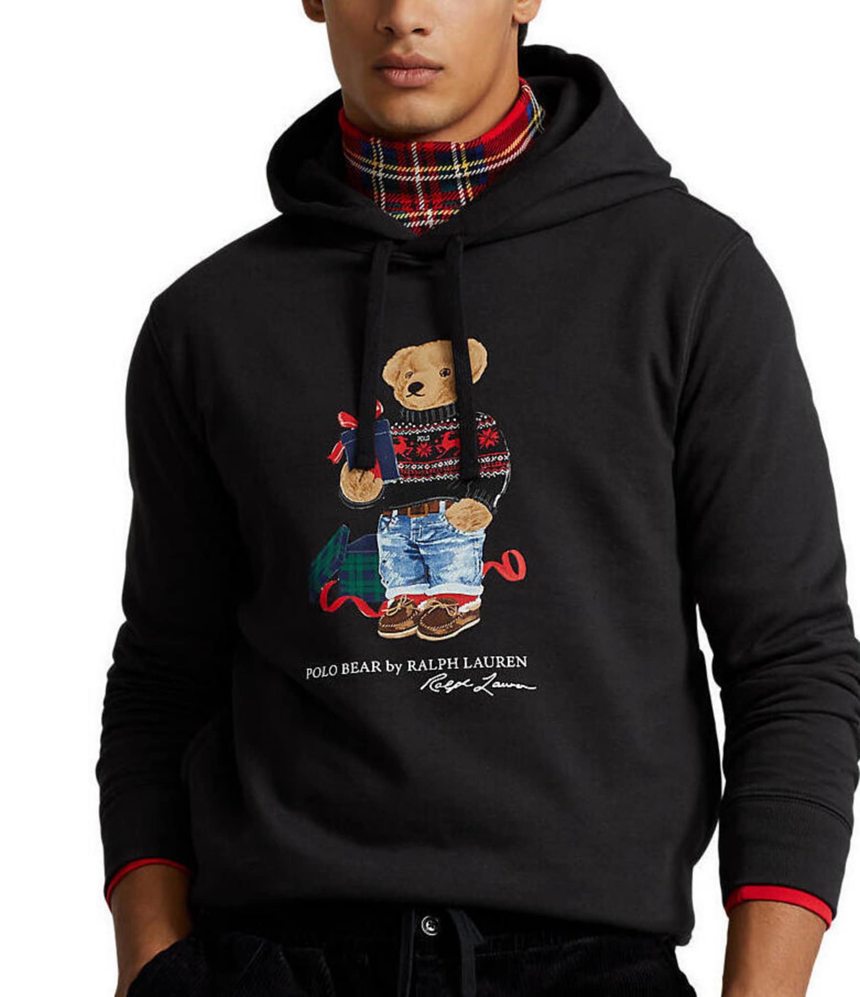 Bear printed cotton blend hoodie - Polo Ralph Lauren - Men