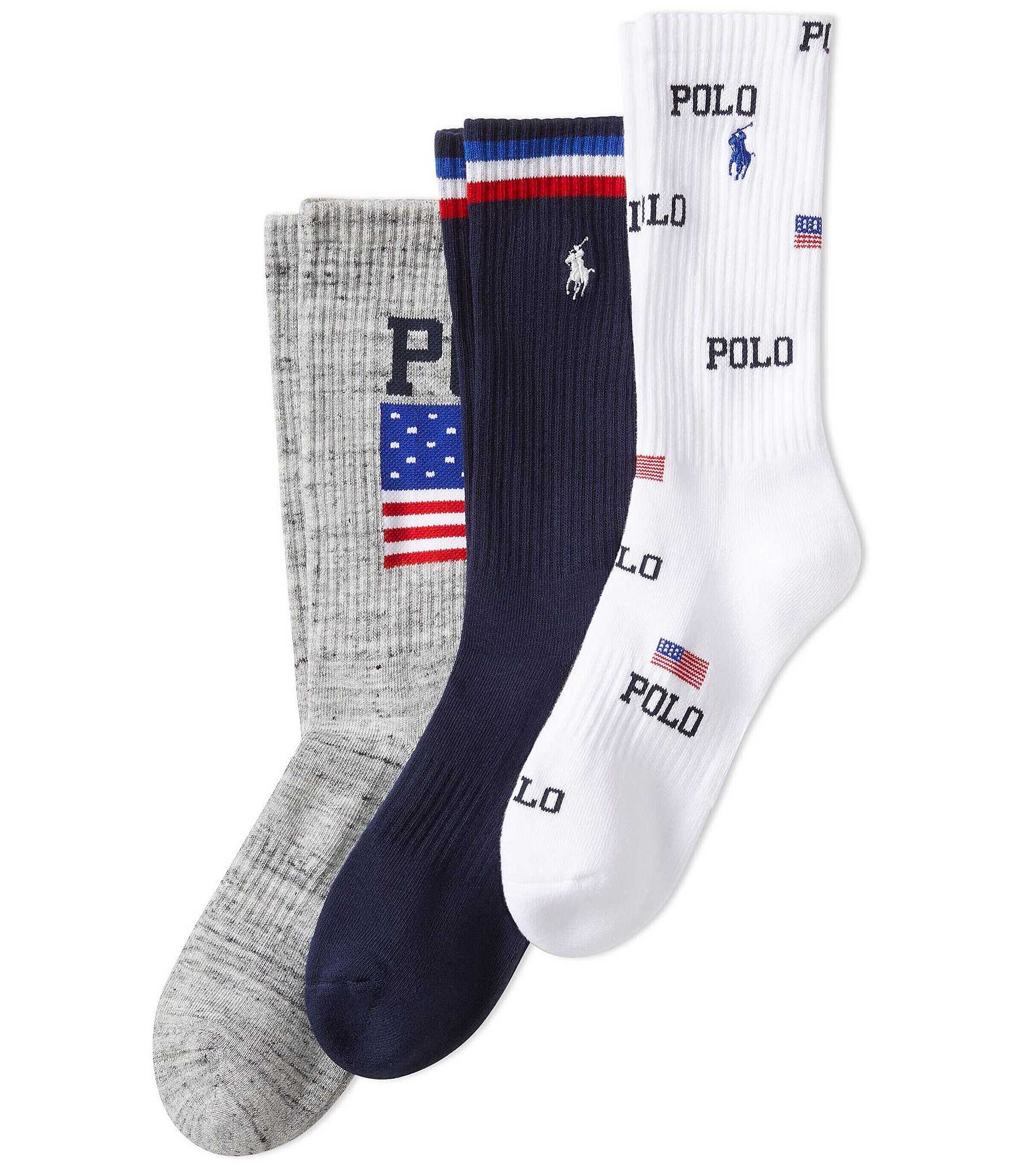 Polo Ralph Lauren Polo USA Crew Socks 3-Pack | Dillard's