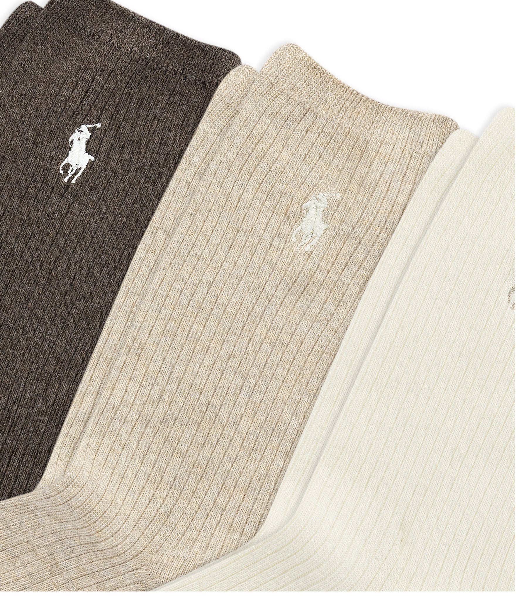 Polo Ralph Lauren Ribbed Crew Socks, 3 Pack