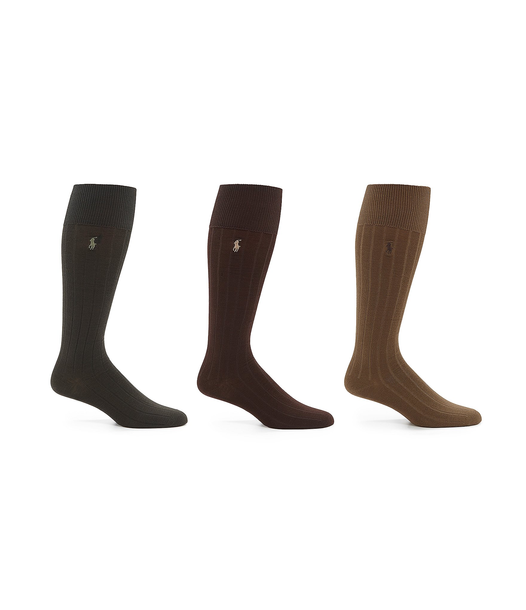 Polo Ralph Lauren Ribbed Over-the-Calf Socks 3-Pack