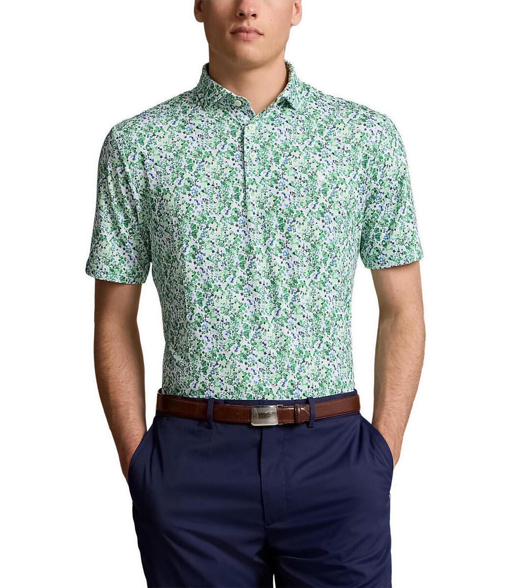 Polo Ralph Lauren RLX Golf Classic-Fit Performance Stretch Floral Print Short Sleeve Polo Shirt