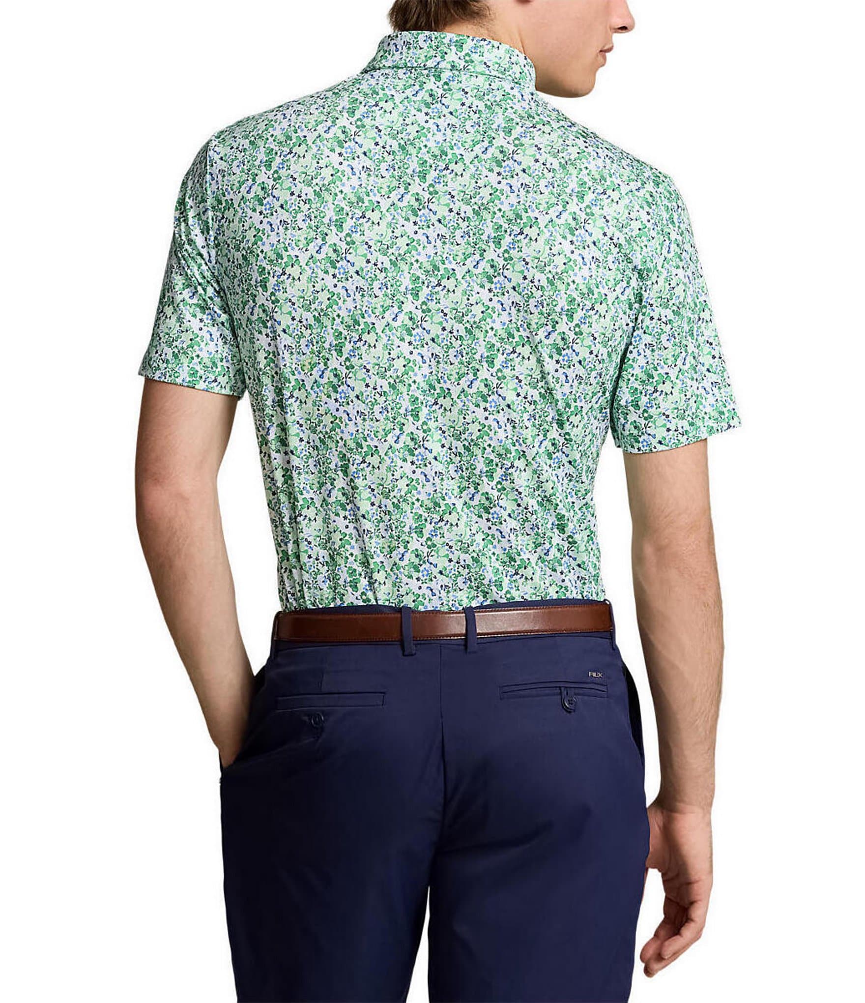 Polo Ralph Lauren RLX Golf Classic-Fit Performance Stretch Floral Print Short Sleeve Polo Shirt