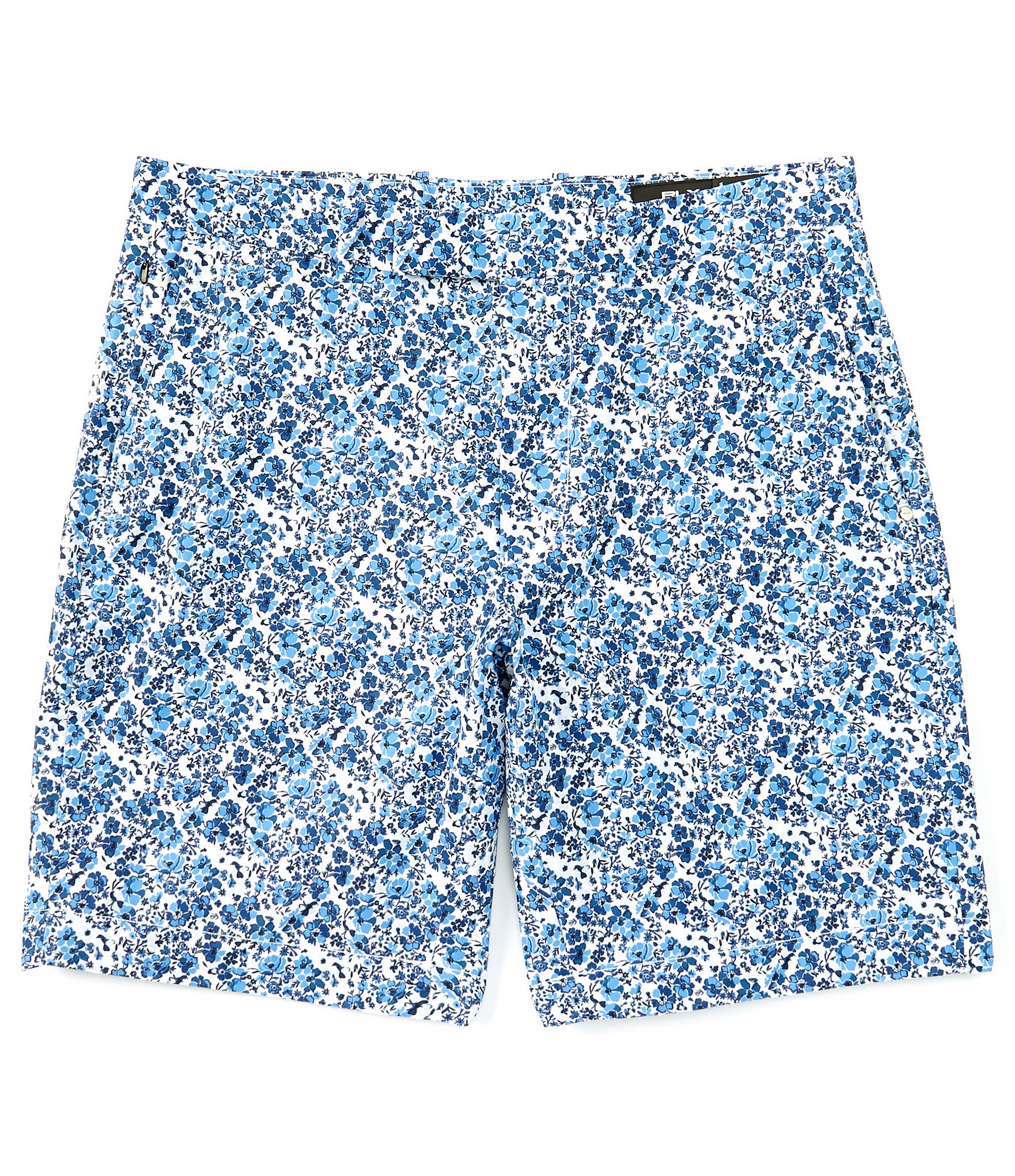 tailored shorts with map-print ribbon