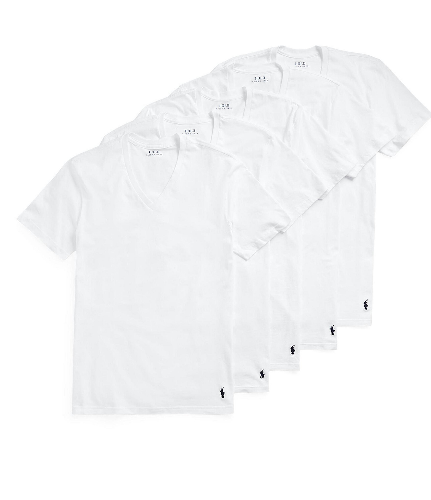 Polo Ralph Lauren Short Sleeve V-Neck Undershirt 5-Pack | Dillard's