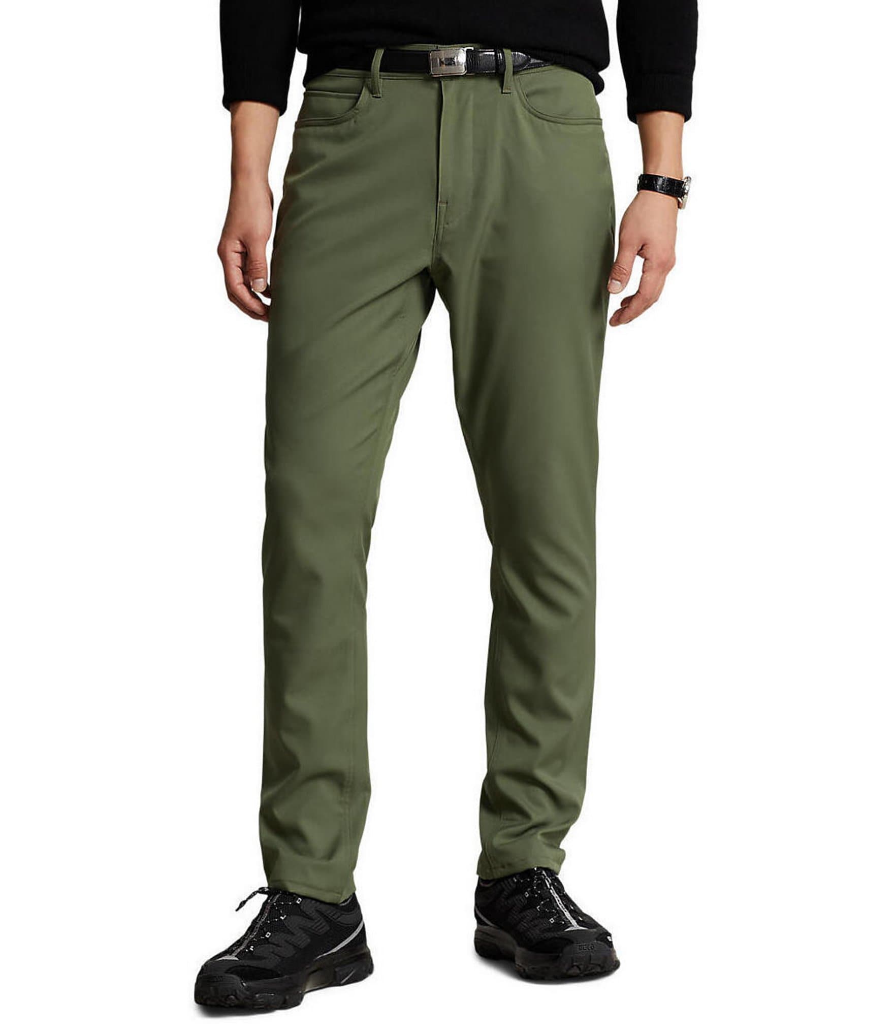 POLO RALPH LAUREN STRETCH SLIM FIT CHINO PANT, Military green Men's Casual  Pants