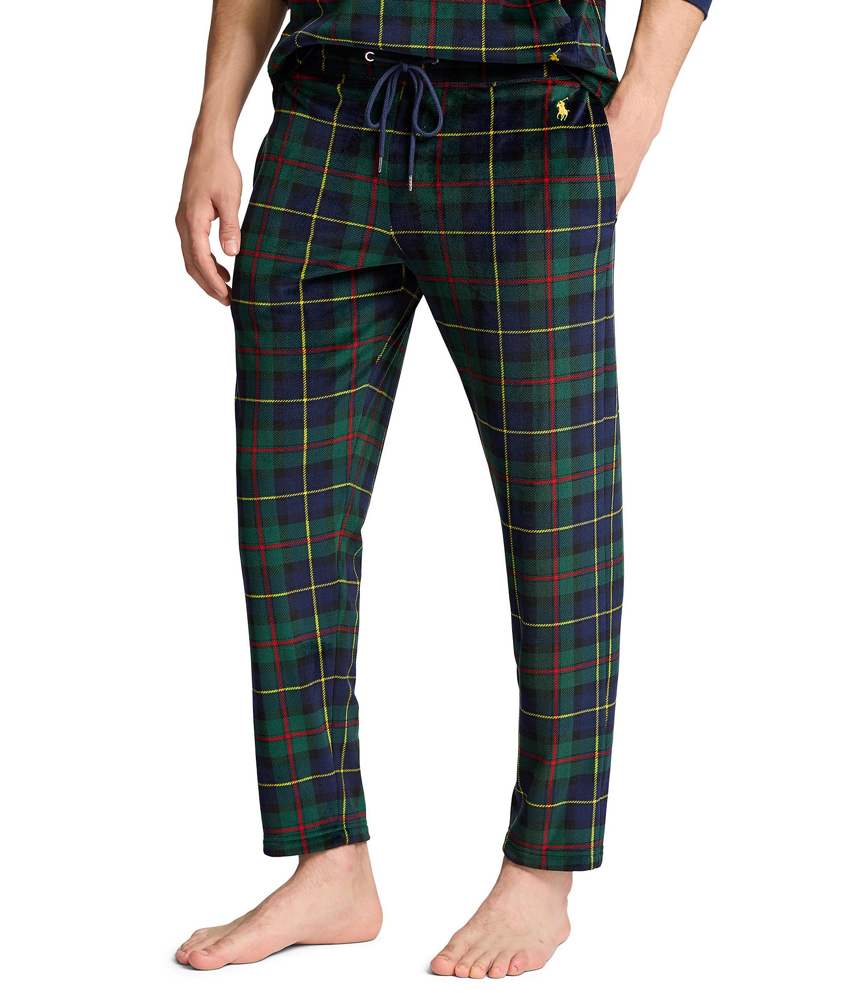 Polo Ralph Lauren Slim Fit Plaid Plush Velour Pajama Pants Dillard s