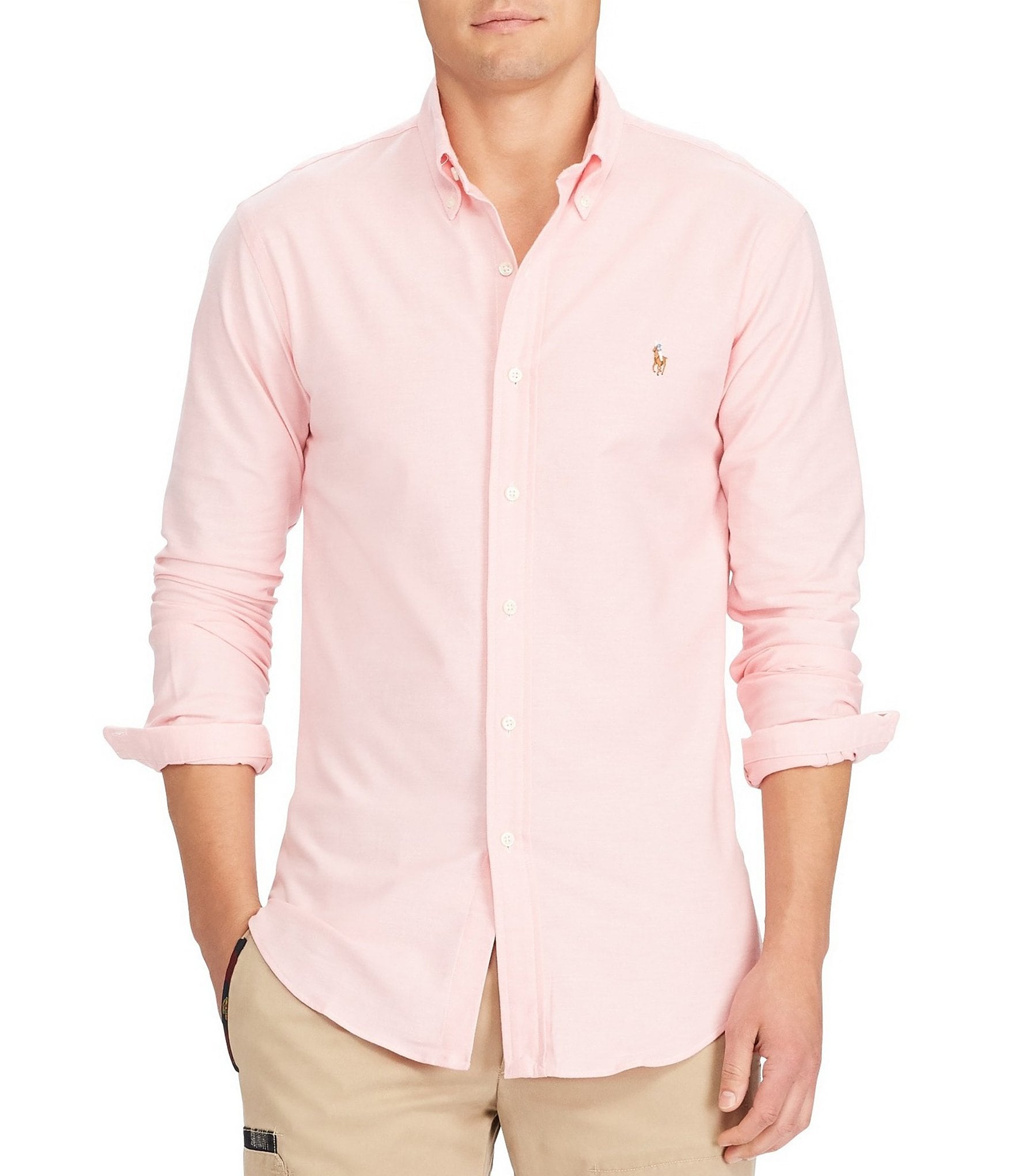 Polo Ralph Lauren Slim-Fit Solid Stretch Oxford Long-Sleeve Woven Shirt ...