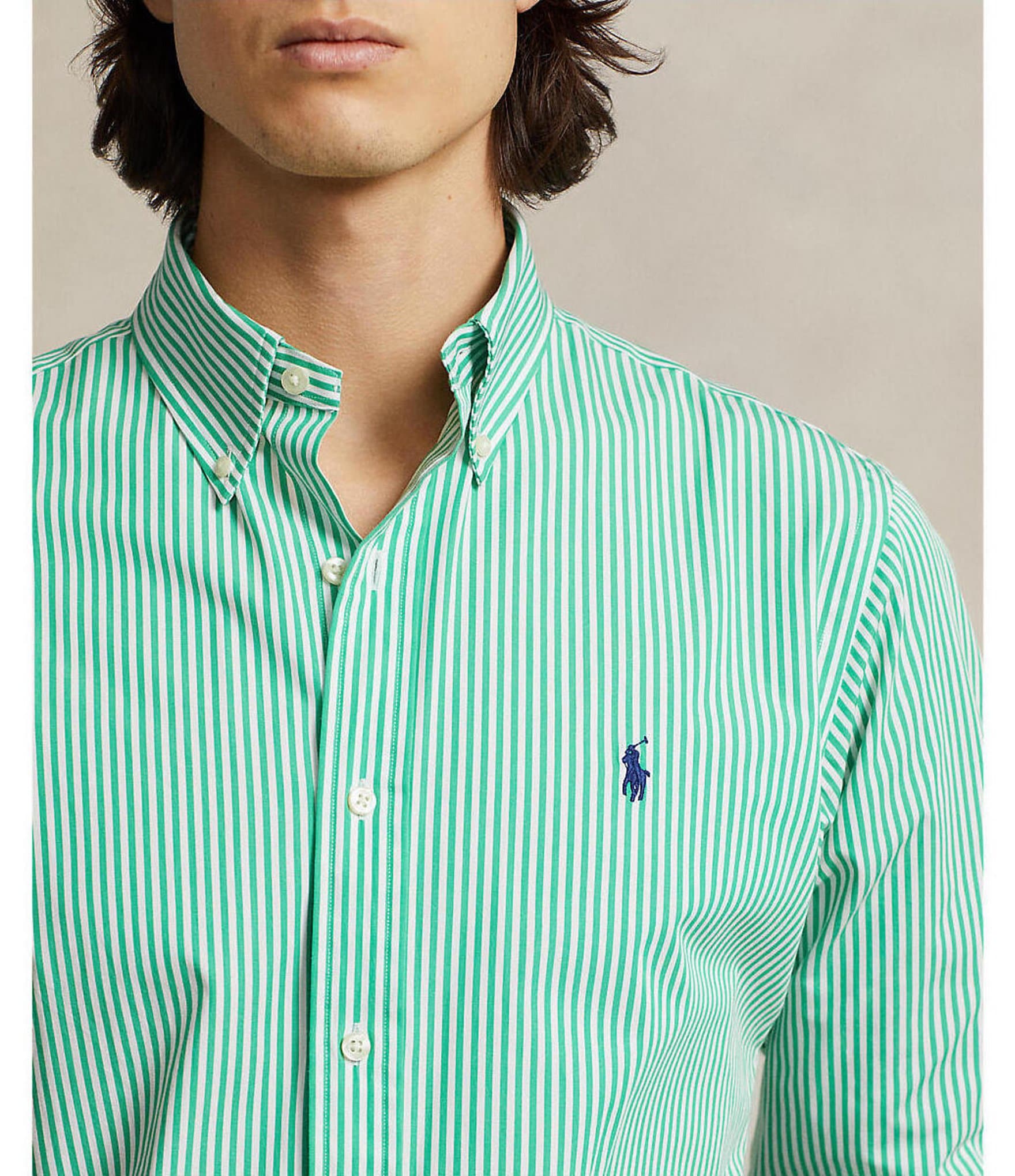 Polo Ralph Lauren Slim Fit Striped Stretch Poplin Long Sleeve Woven Shirt