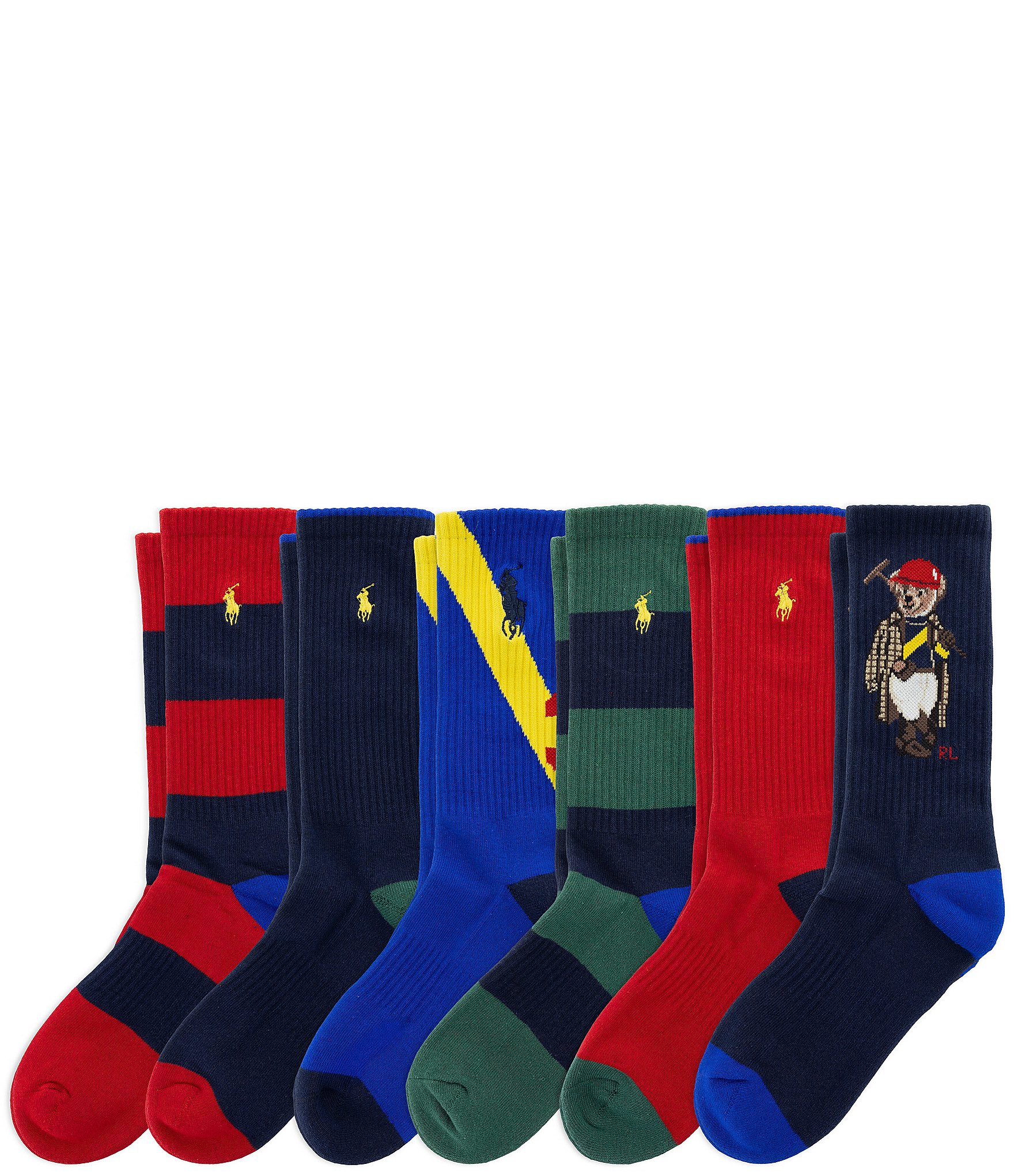 Polo Ralph Lauren Society Bear Socks 6-Pack