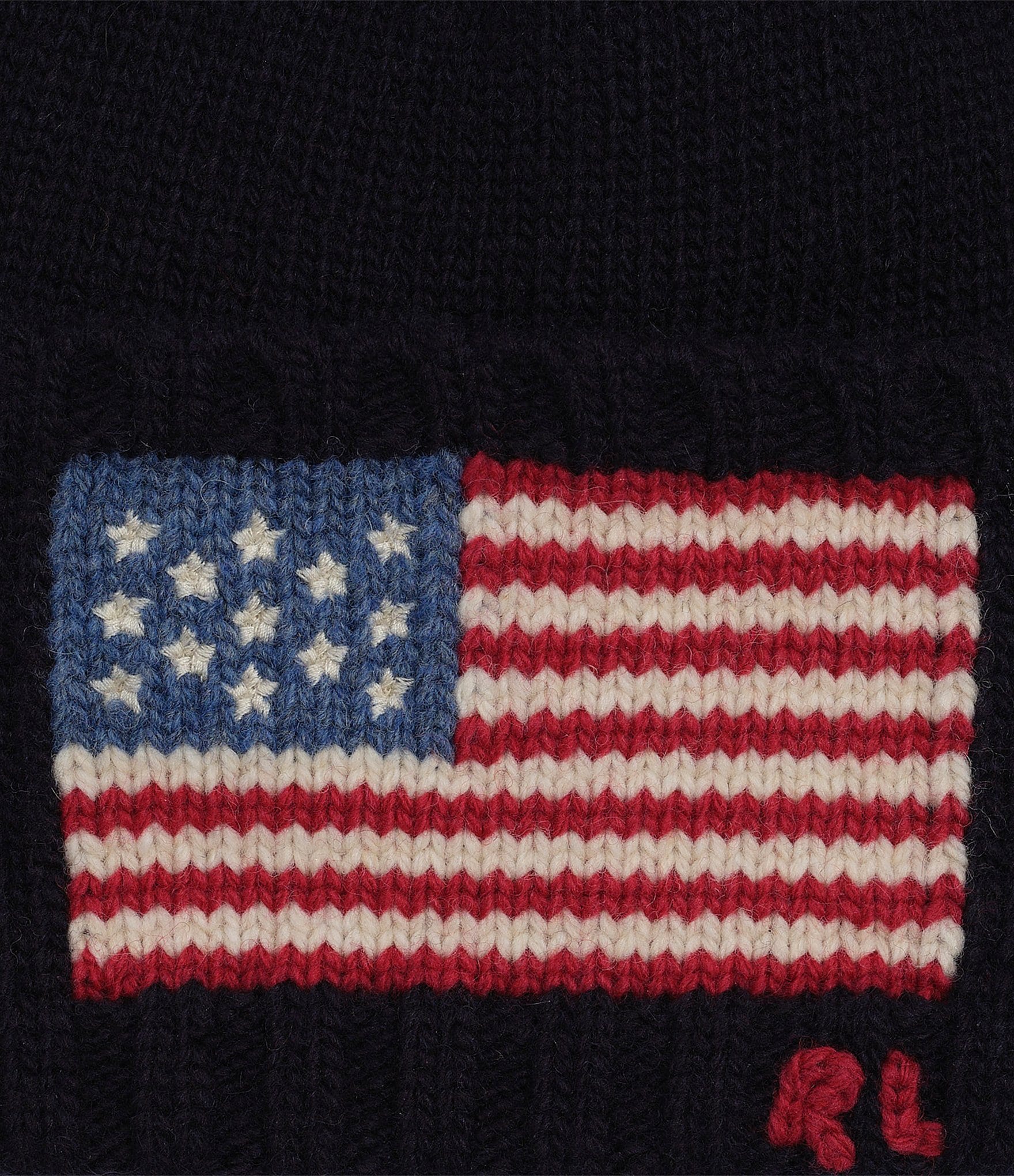 Polo Ralph Lauren Solid American Flag Wool-Rich Beanie