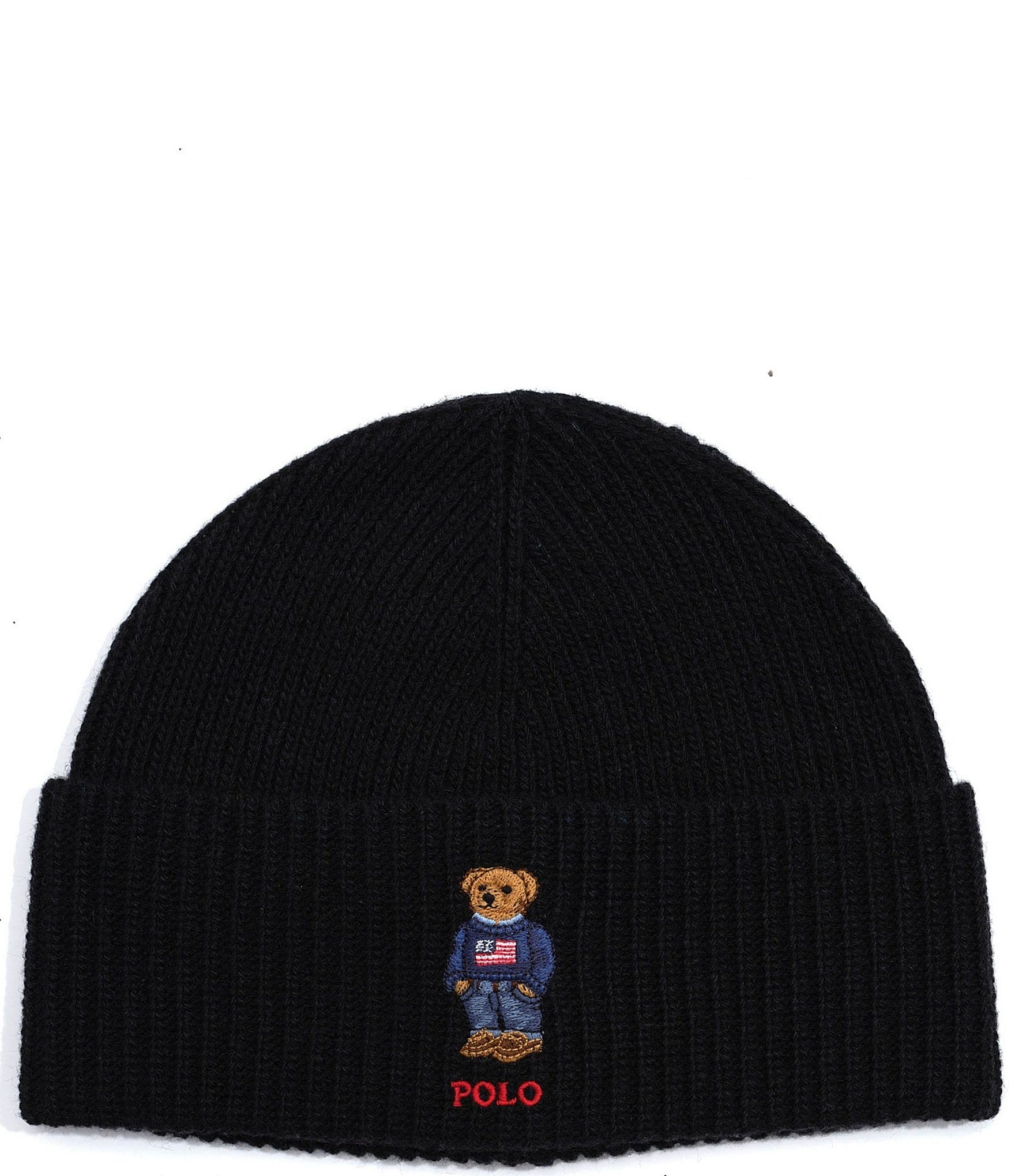 Polo Ralph Lauren Solid Flag Bear Wool-Rich Beanie