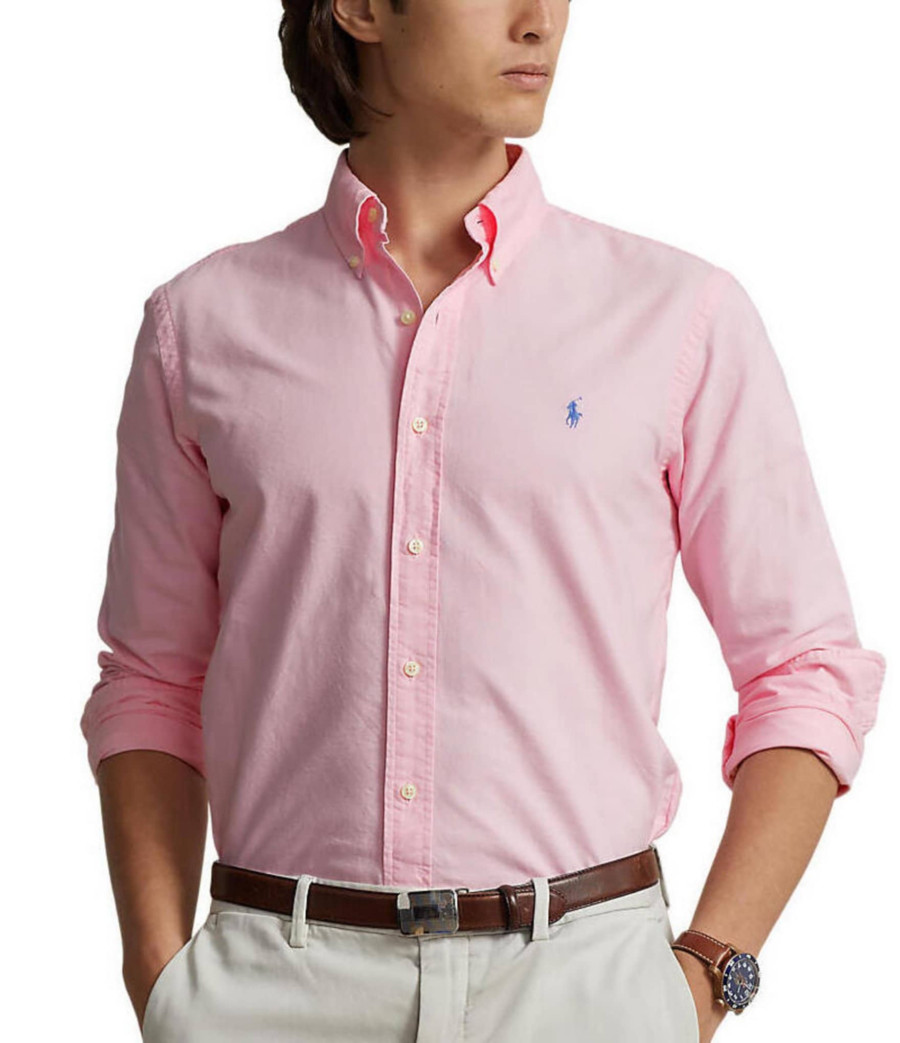 Polo Ralph Lauren Classic-Fit Soft Cotton Printed Carmel Pink Short-Sleeve  Polo Shirt